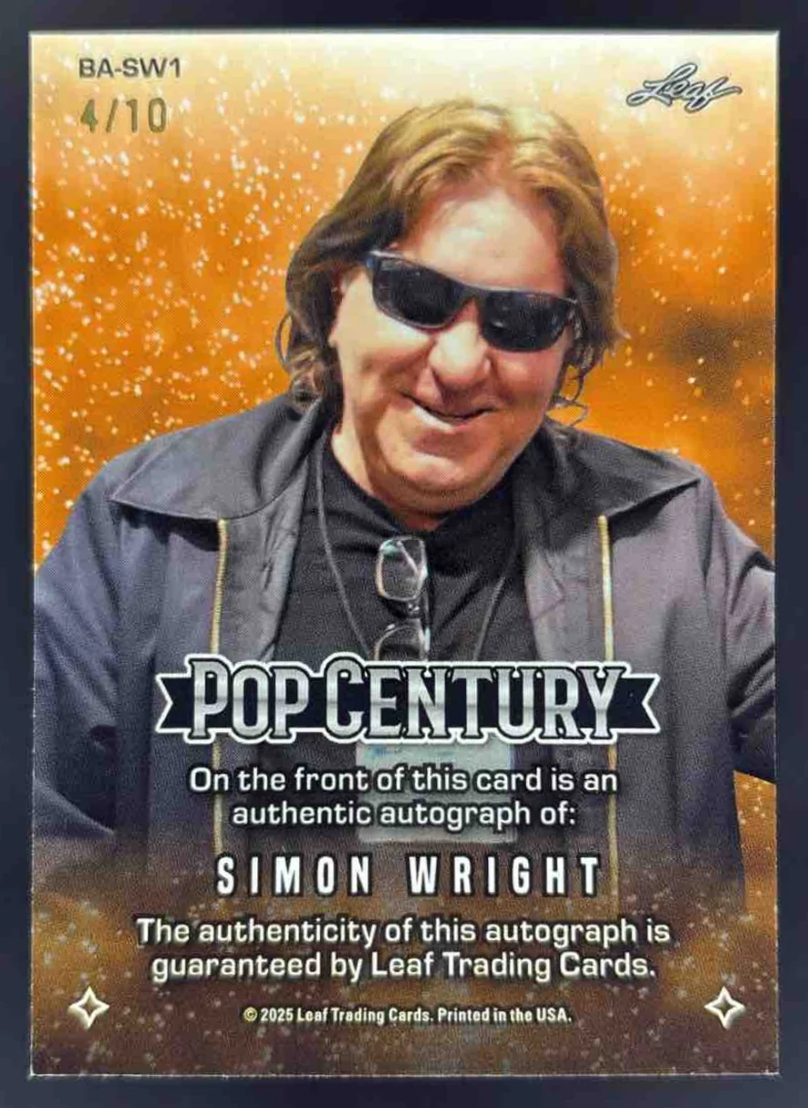 2025 Leaf Metal Pop Century Autographs Crystal Pink #BASW1 Simon Wright Auto /10 - Image 2