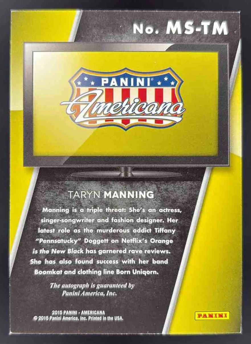 2015 Panini Americana On the Tube Modern Signatures #14 Taryn Manning Auto - Image 2