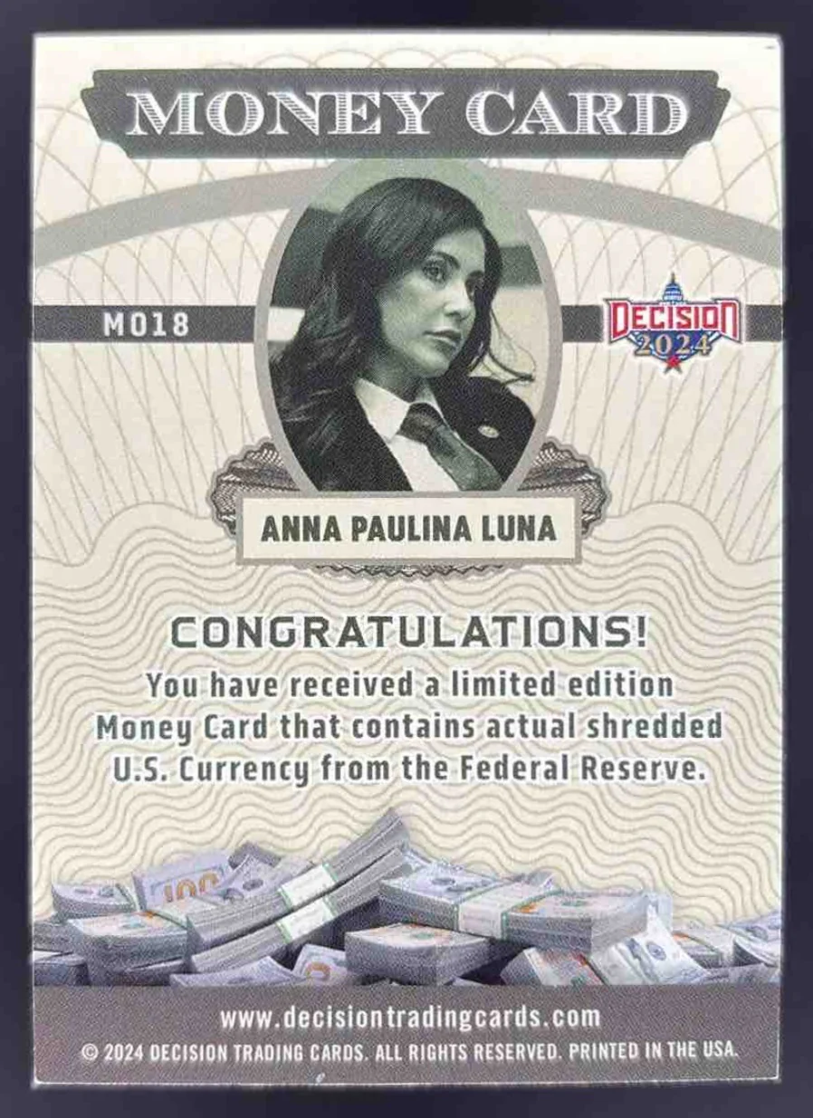 2024 Decision 2024 Decision Money Cards Silver #MO18 Anna Paulina Luna - Image 2