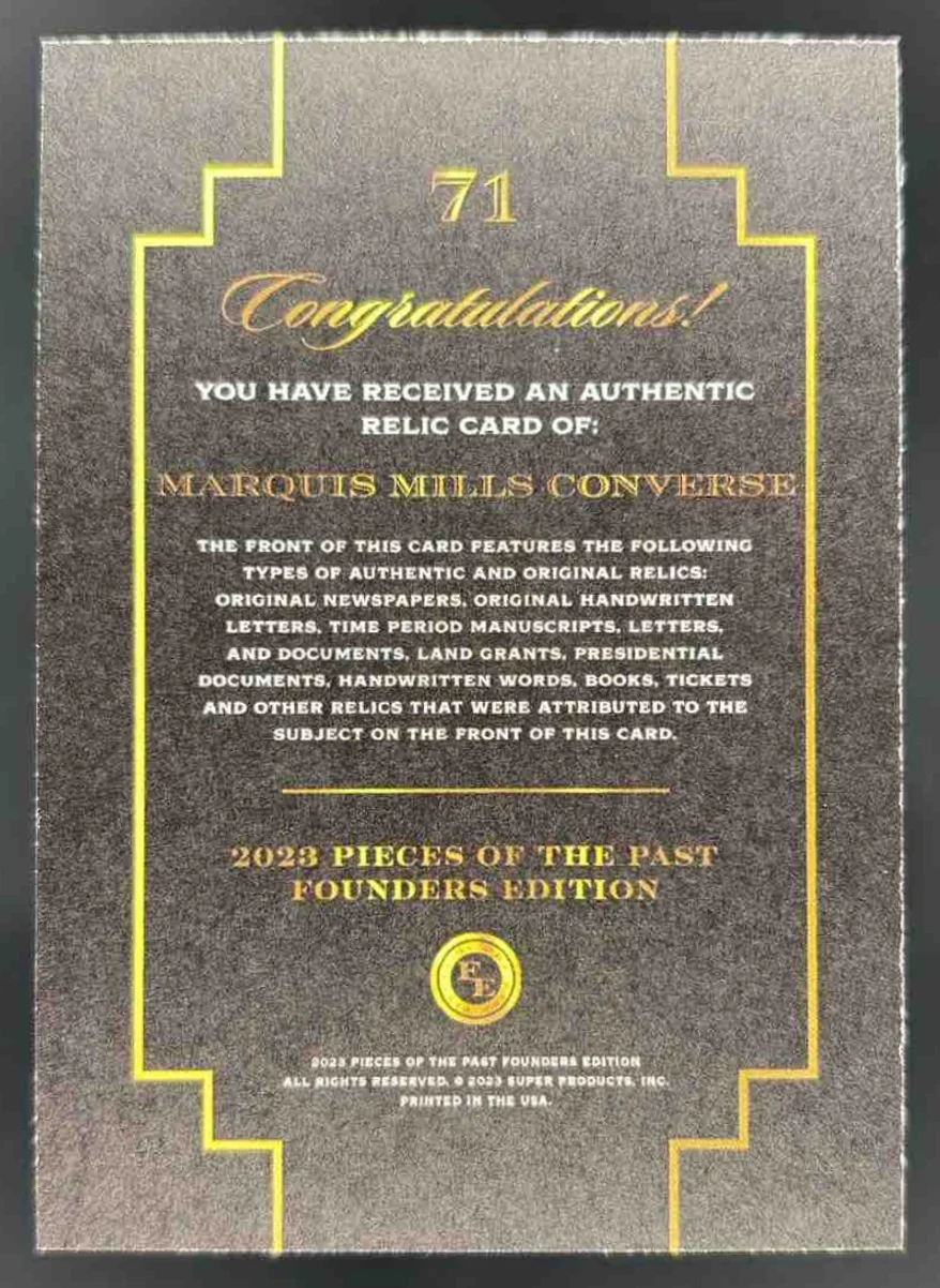 2023 Pieces of the Past #71 Marquis Mills Converse - Image 2