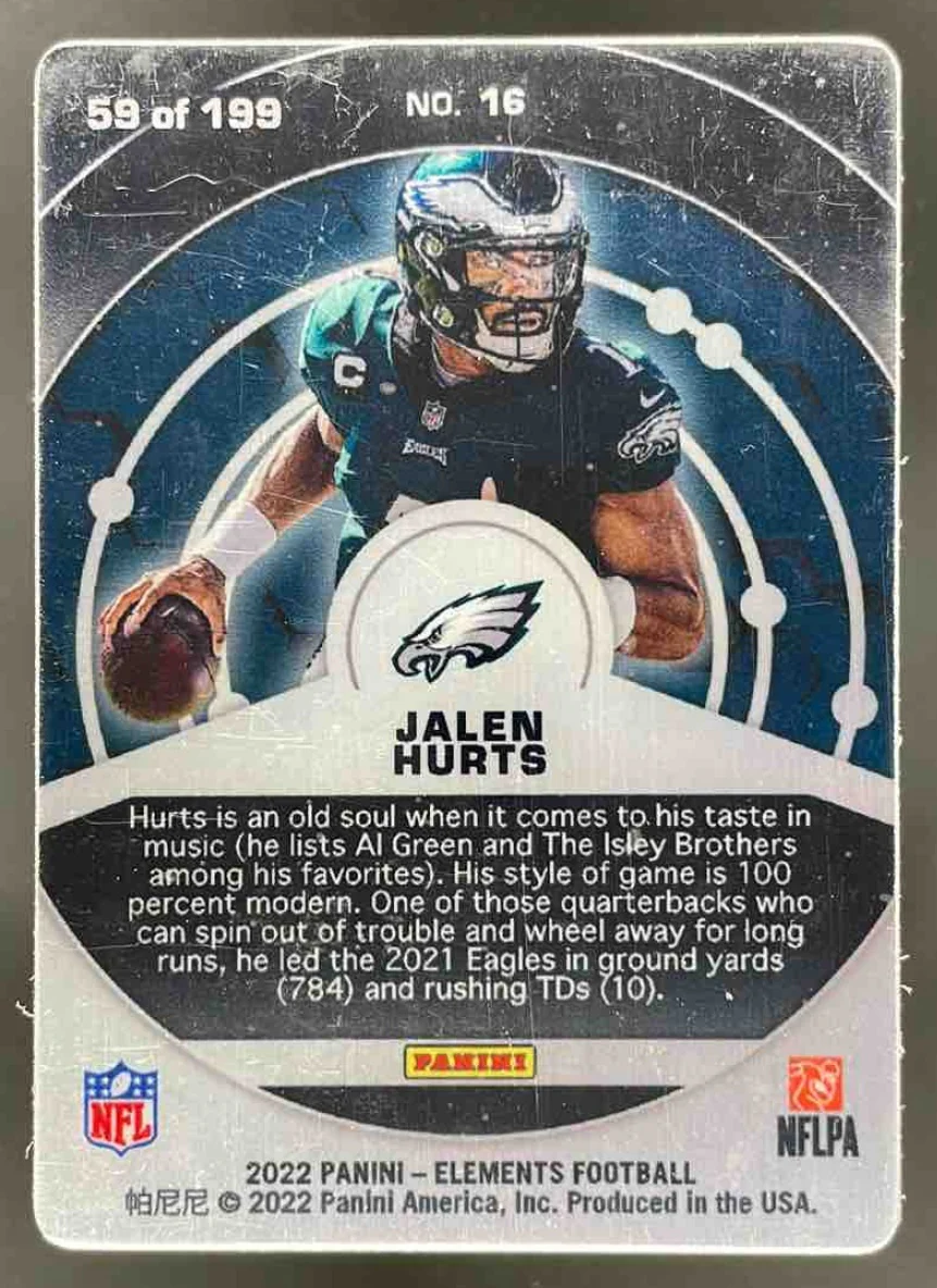 2022 Panini Elements #16 Jalen Hurts /199 - Image 2
