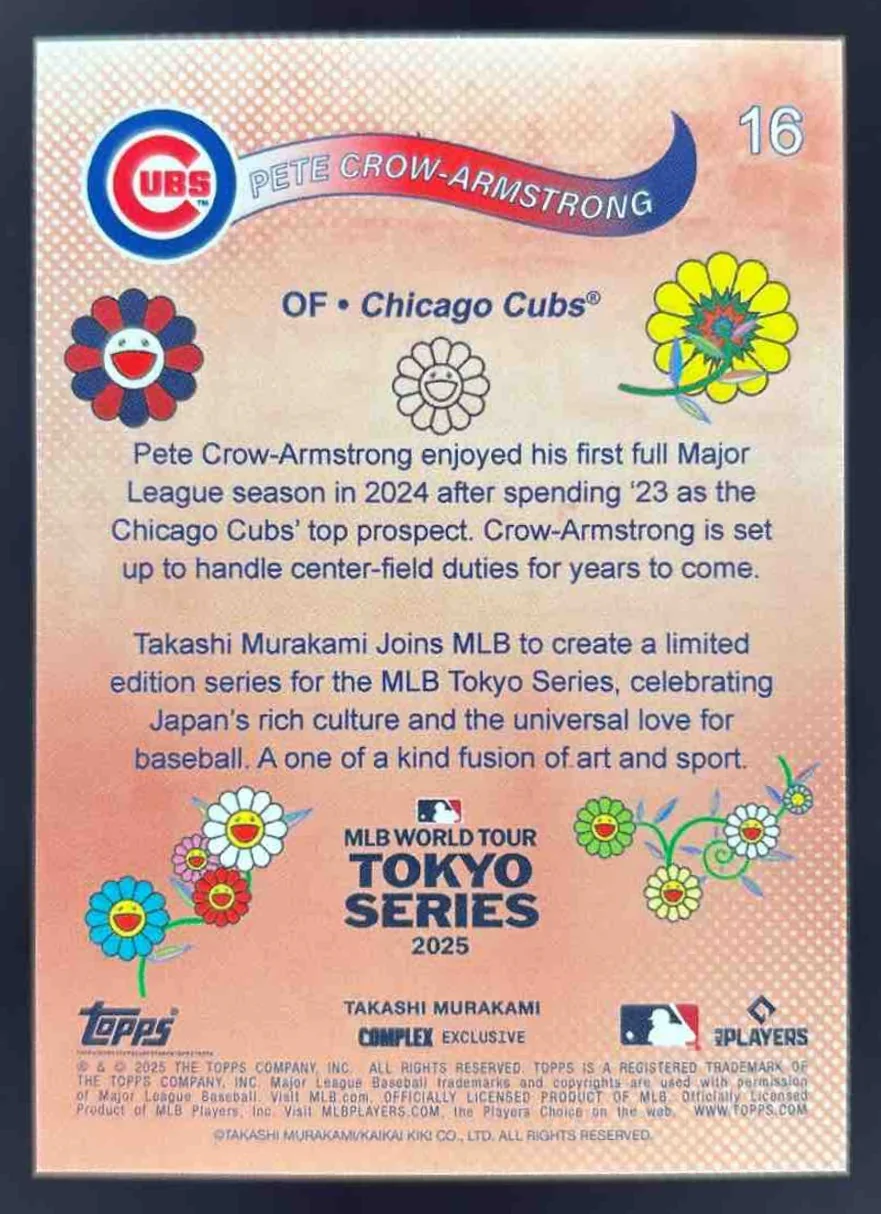 2025 Topps Murakami Tokyo Series Orange Foil #16 Pete Crow-Armstrong /25 - Image 2