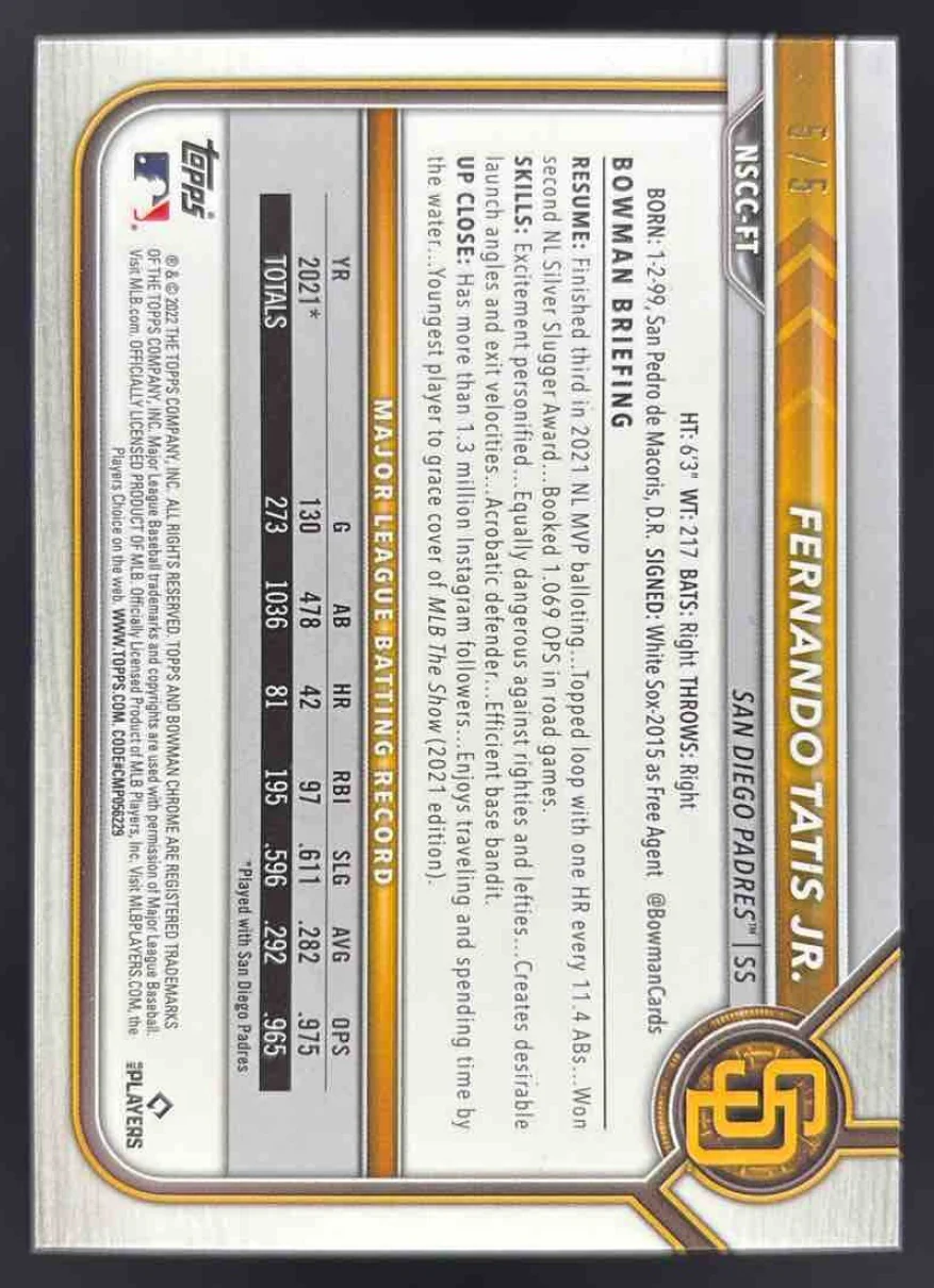 2022 Bowman Chrome National NSCC Wrapper Redemption Red Fernando Tatis Jr./5 - Image 2