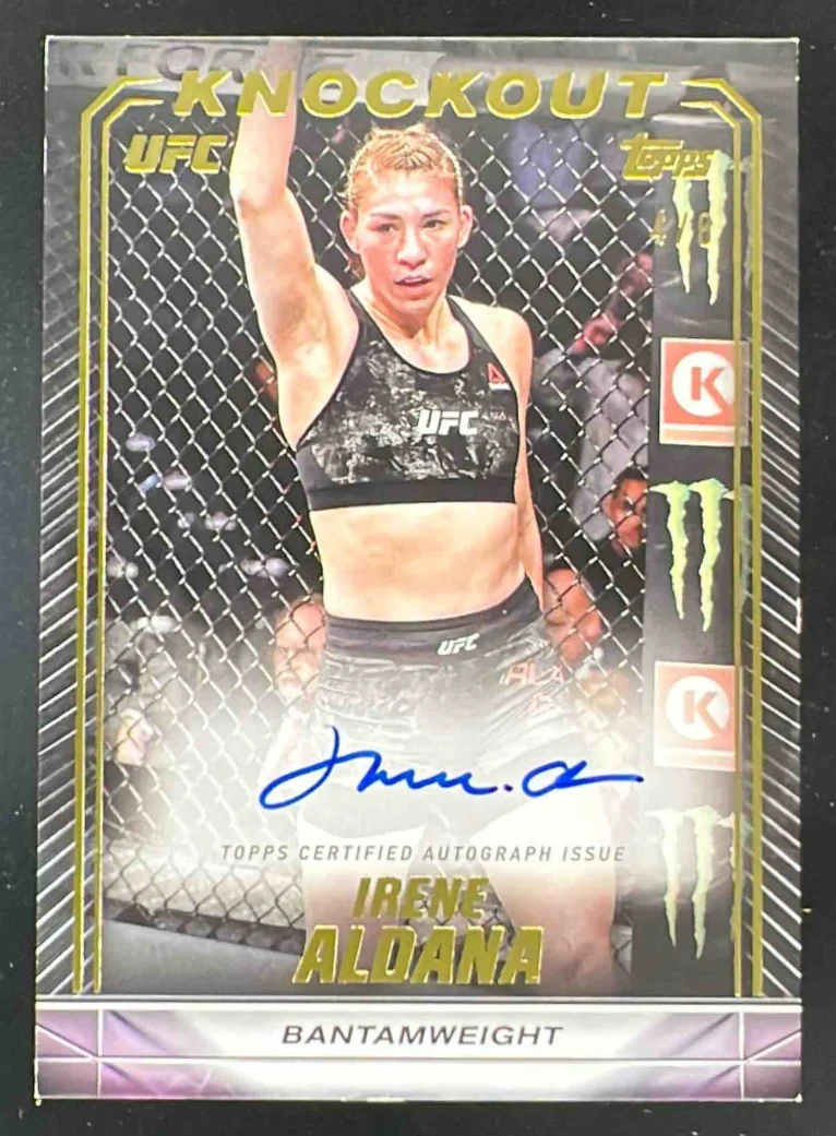2024 Topps Knockout UFC Knockout Autographs Gold #KNA-IAA Irene Aldana Auto /8