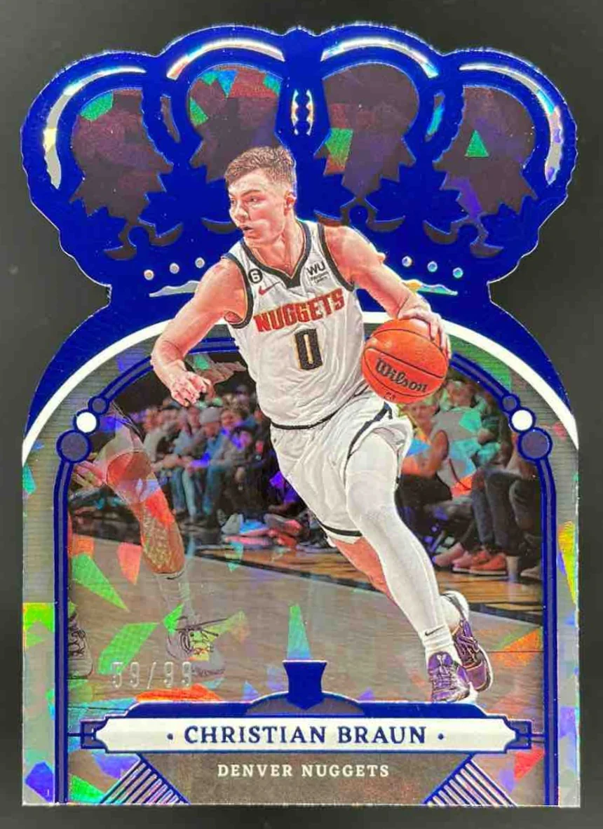 2022-23 Panini Crown Royale Crystal Blue #67 Christian Braun RC /99