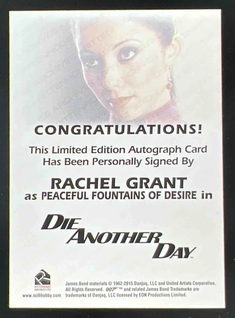 2015 007 Die Another Day Auto Rachel Grant Peaceful Fountatins of Desire - Image 2