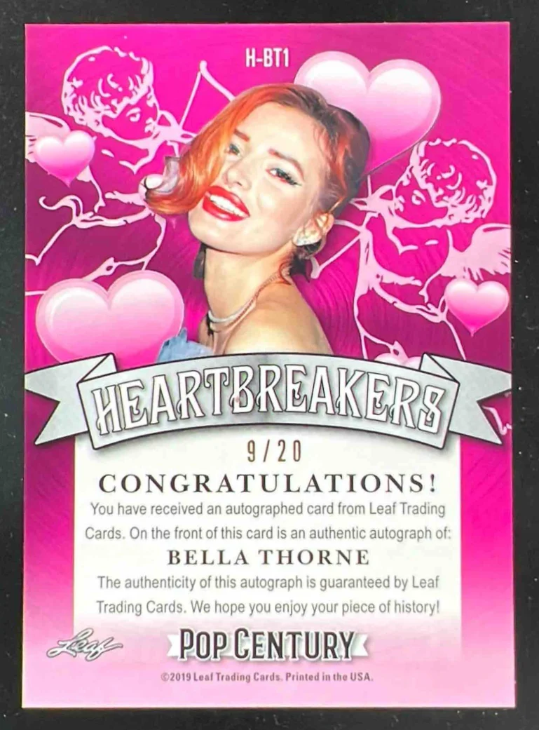2019 Leaf Metal Pop Century Heartbreakers Blue Wave #H-BT1 Bella Thorne Auto /20 - Image 2