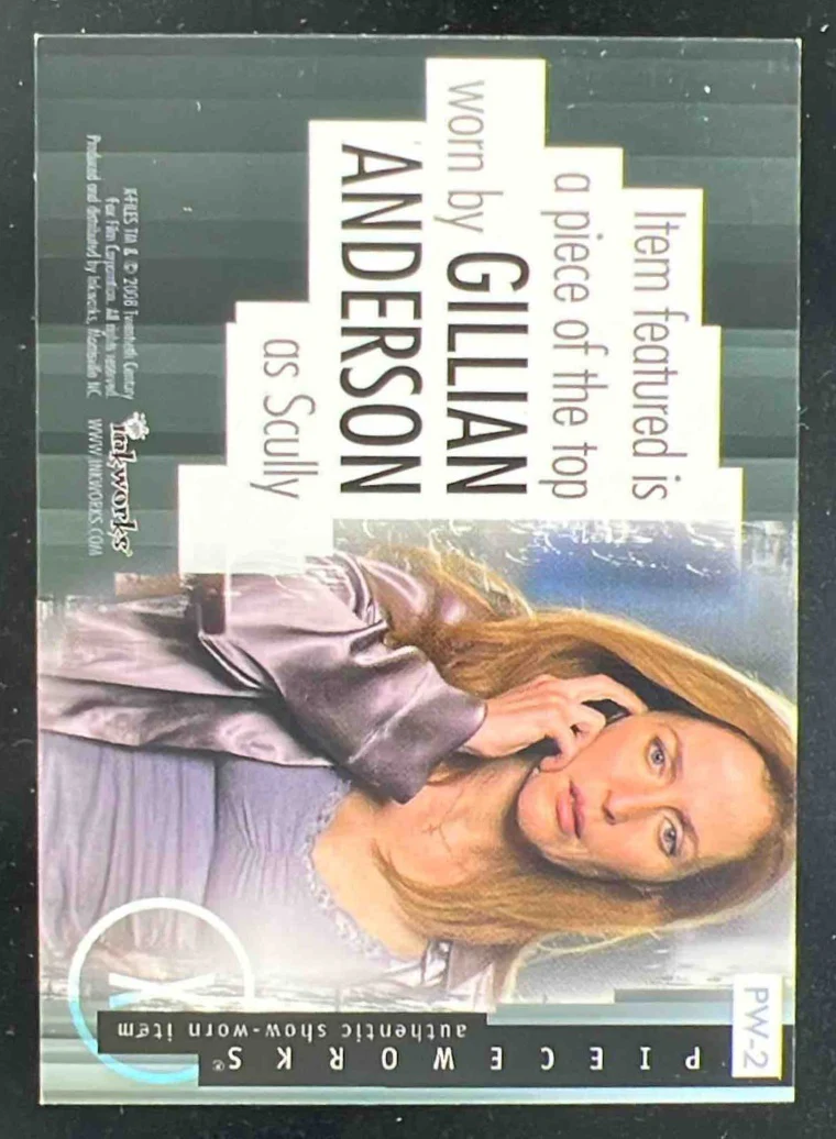 2008 Inkworks X-Files I Want to Believe Pieceworks Costume #PW2 Gillian Anderson - Image 2
