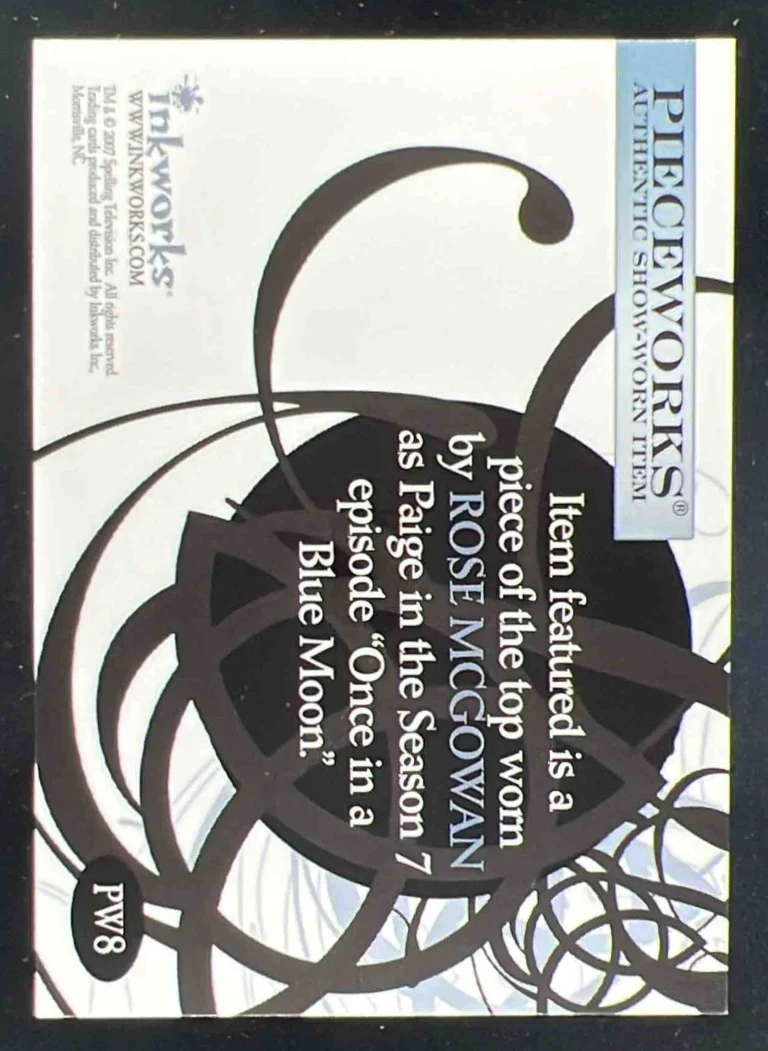 2007 Inkworks Charmed Forever Pieceworks #PW8 Rose McGowan - Image 2