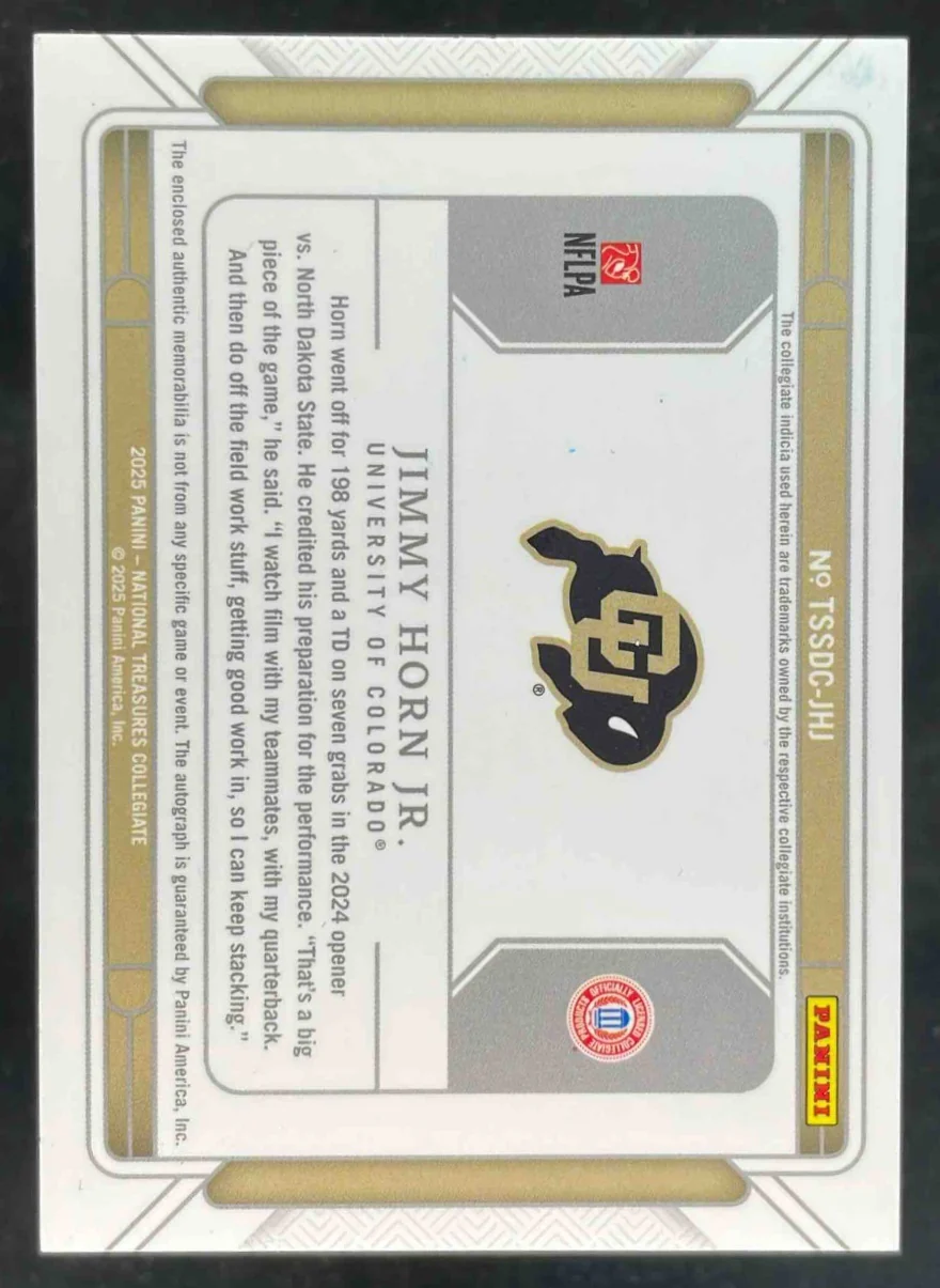2025 National Treasures Collegiate Team #21 Jimmy Horn Jr. Auto /75 - Image 2