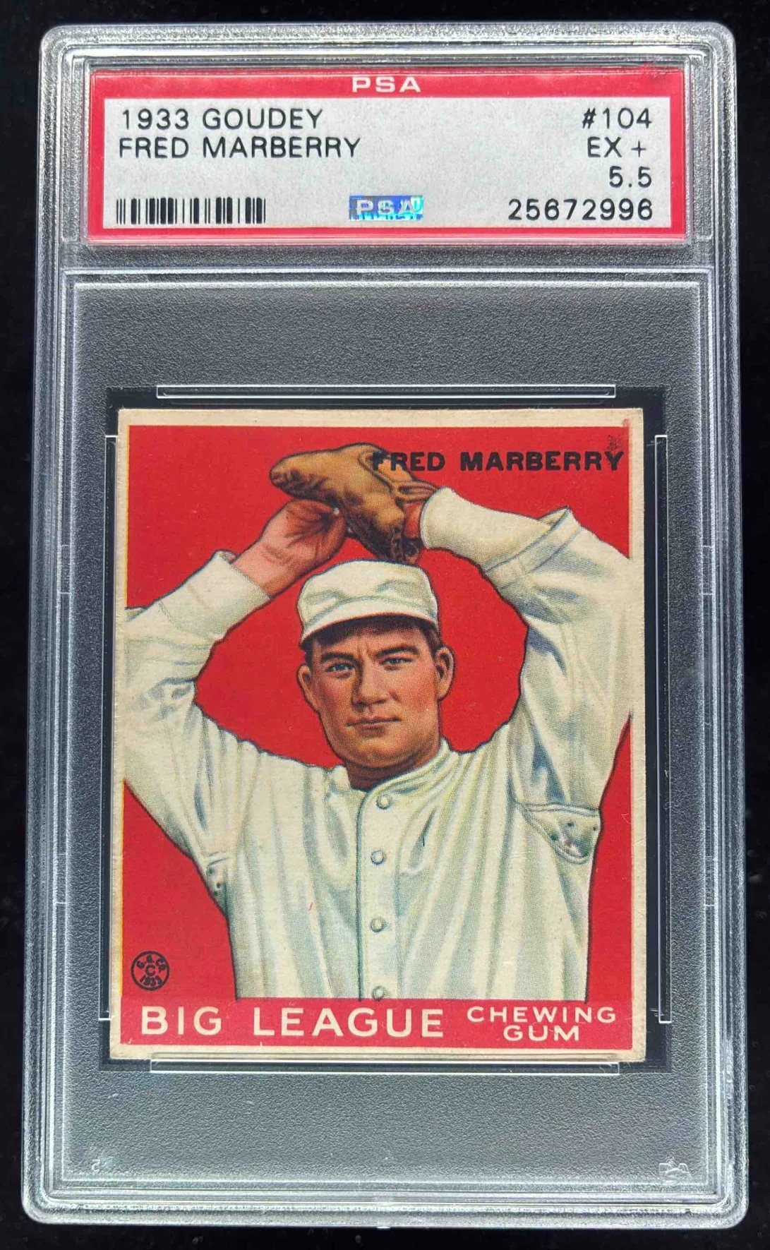 1933 Goudey #104 Fred Marberry RC PSA 5.5