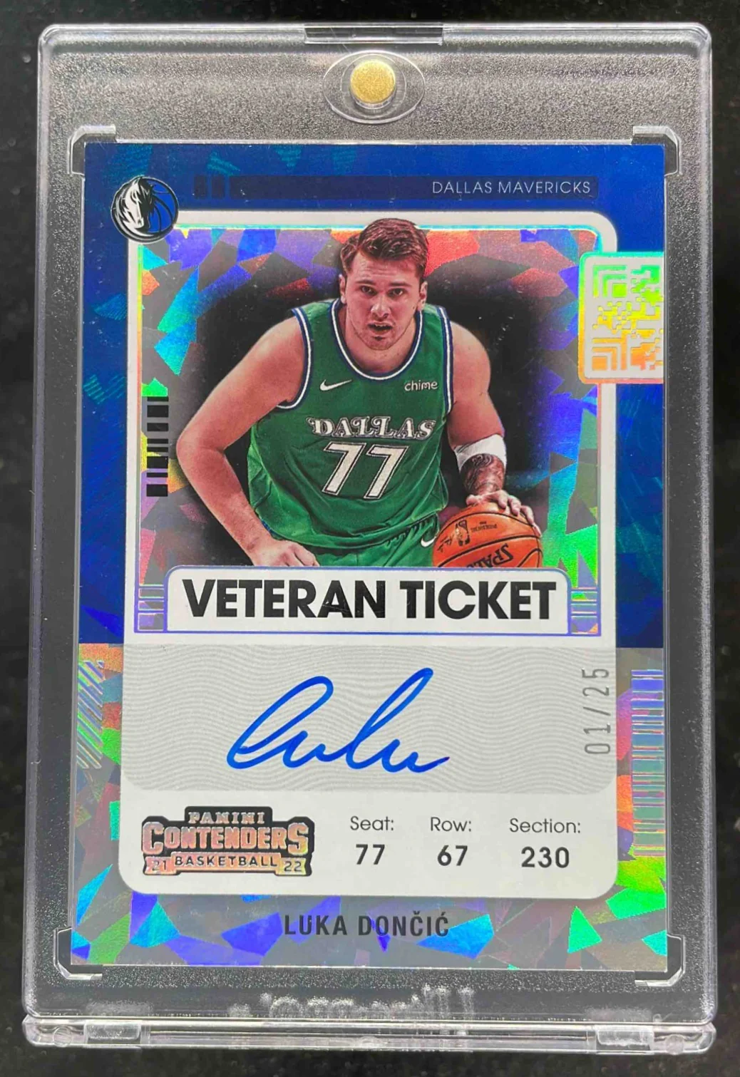 2021 Contenders Veteran Cracked Ice Ticket #VTLDC Luka Doncic Autograph Auto /25