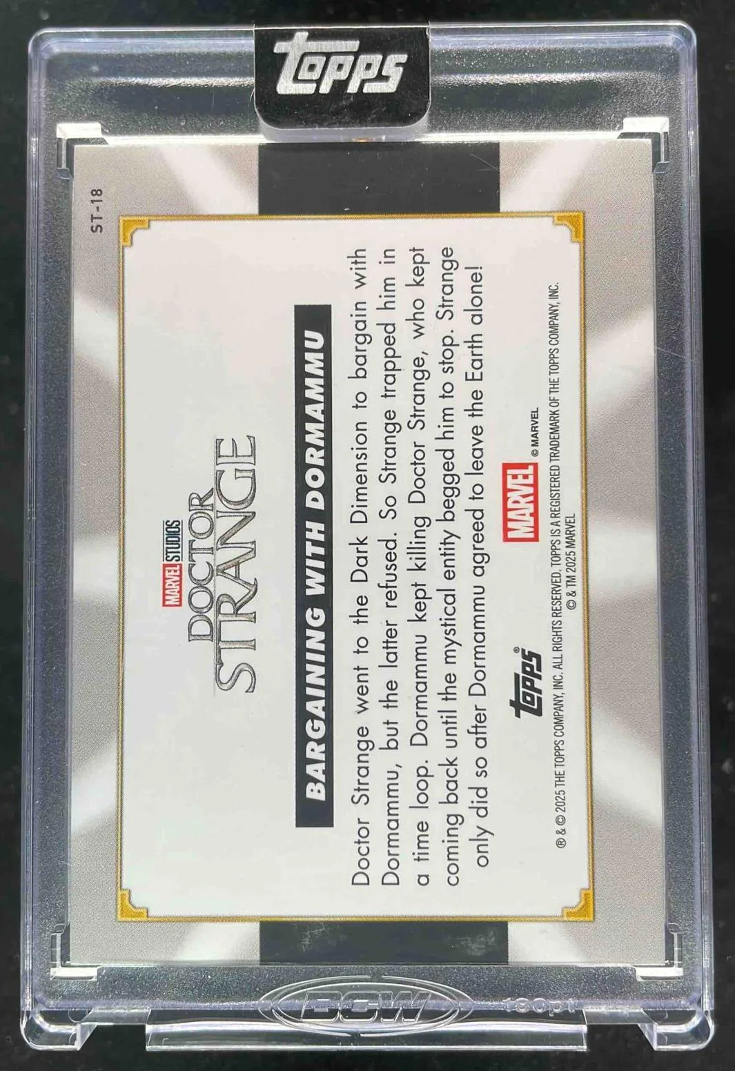 2025 Topps Marvel The Collector Show Stoppers Black Bargaining with Dormammu /10 - Image 2