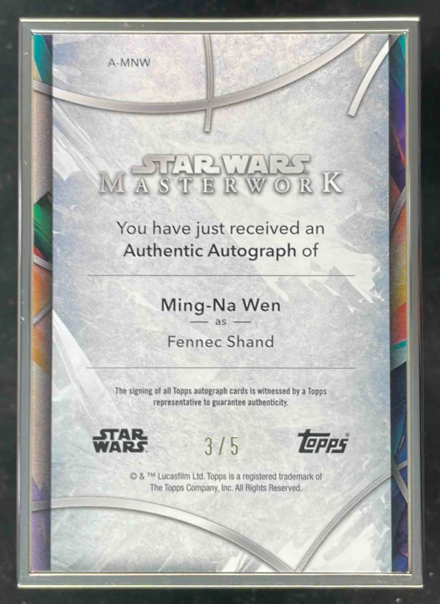 2024 Topps Star Wars Masterwork Silver Framed Ming-Na Wen Fennec Shand Auto /5 - Image 2