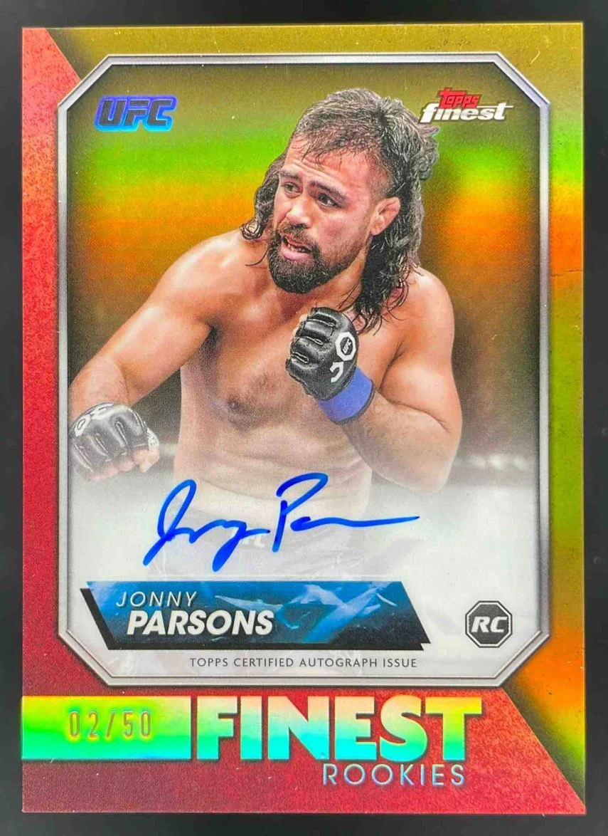 2024 Finest UFC Rookie Gold Shimmer Refractors #RFA-JP Jonny Parsons Auto /50