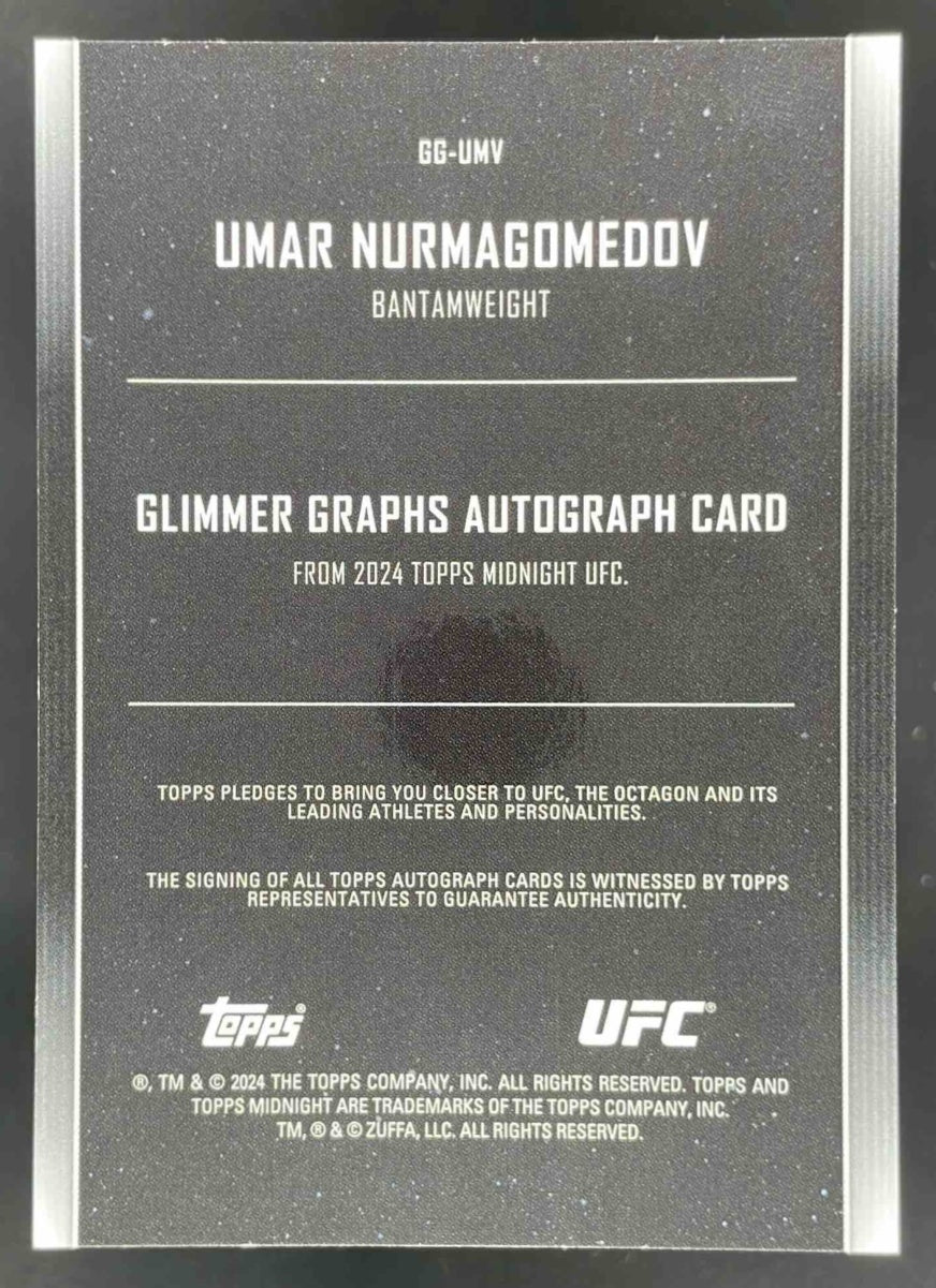 2024 Topps Midnight UFC Glimmer Graphs #GG-UMV Umar Nurmagomedov Auto - Image 2