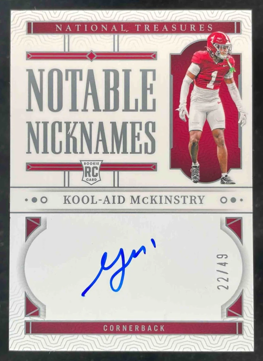 2024 National Treasures Collegiate Notable Nicknames Kool-Aid McKinstry Auto /49