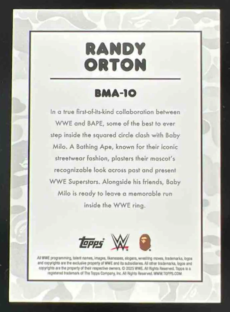 2025 Topps WWE x Bape Baby Milo Camo #10 Randy Orton - Image 2