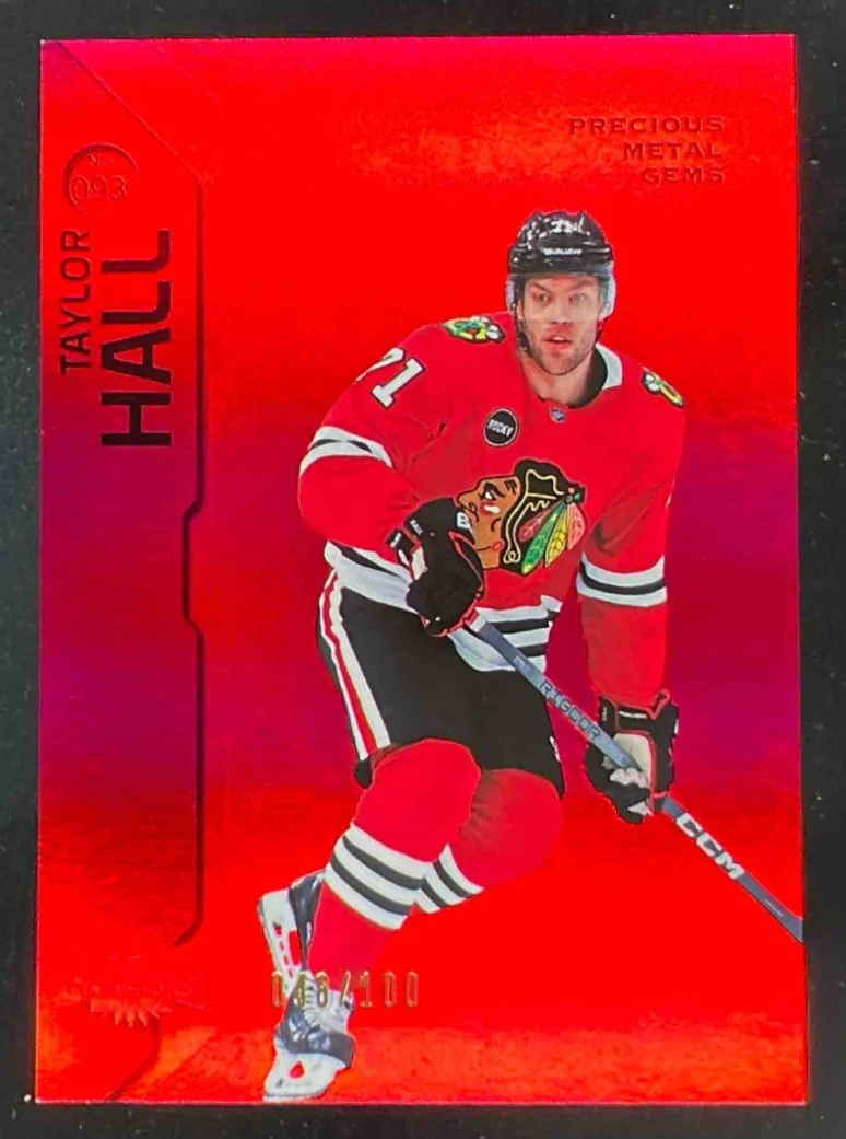 2023-24 Skybox Metal Universe Precious Metal Gems Red #93 Taylor Hall /100