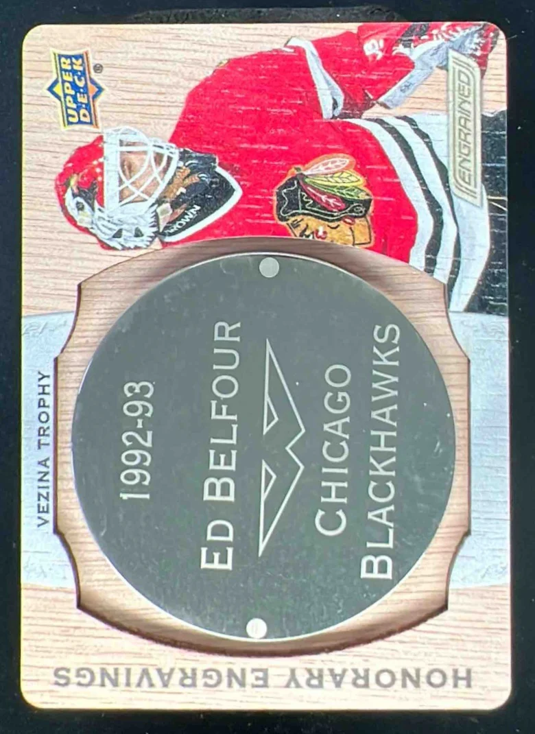 2023-24 Upper Deck Engrained Honorary Engravings #HE-VE93 Ed Belfour /100