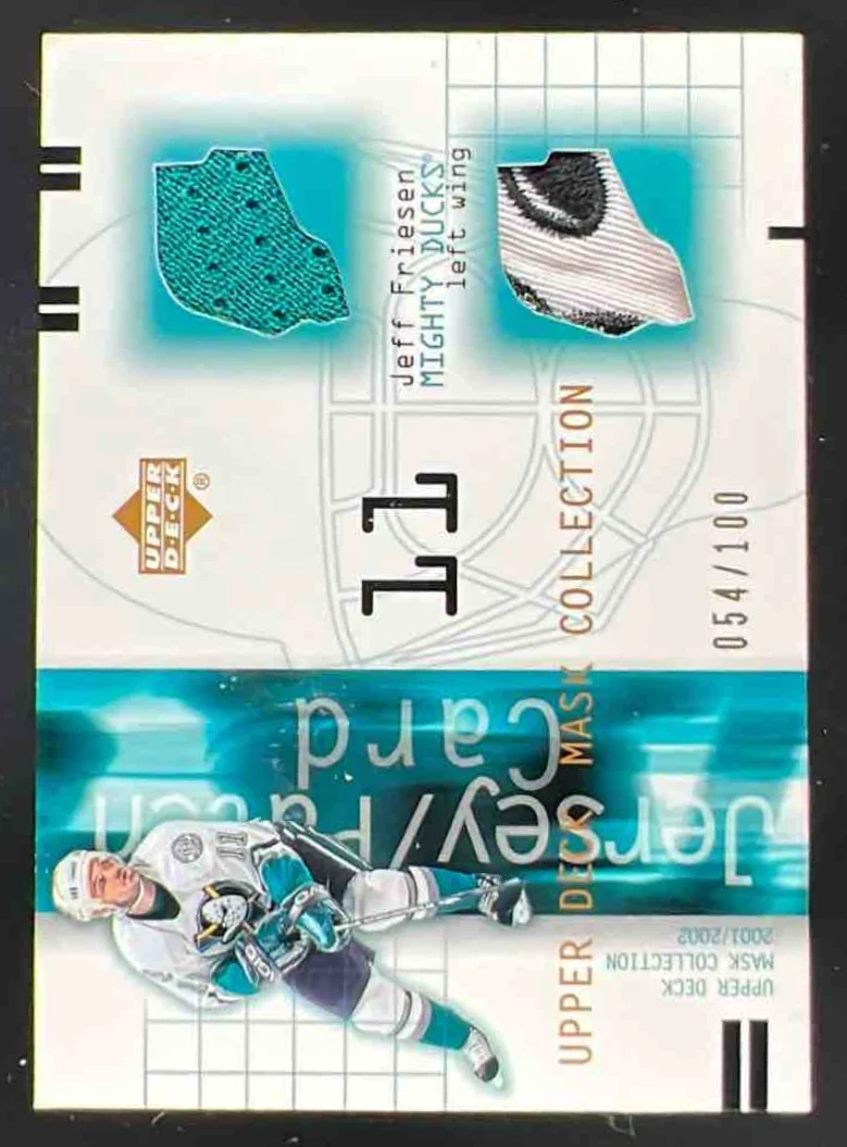 2001-02 Upper Deck Mask Collection Jersey and Patch #JP-JF Jeff Friesen /100