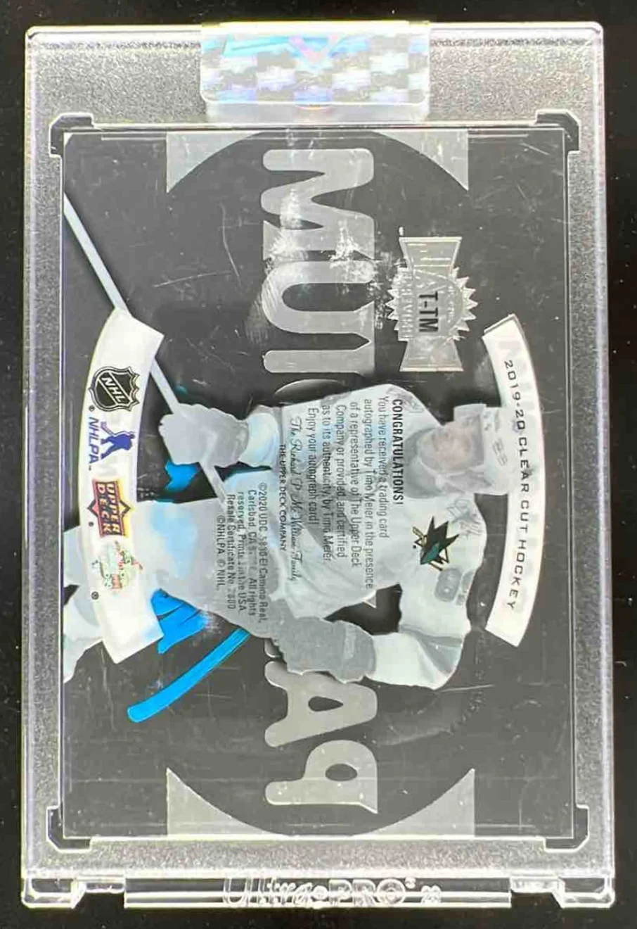 2020-21 Upper Deck Clear Cut Metal Universe Palladium Timo Meier Autograph Auto - Image 2