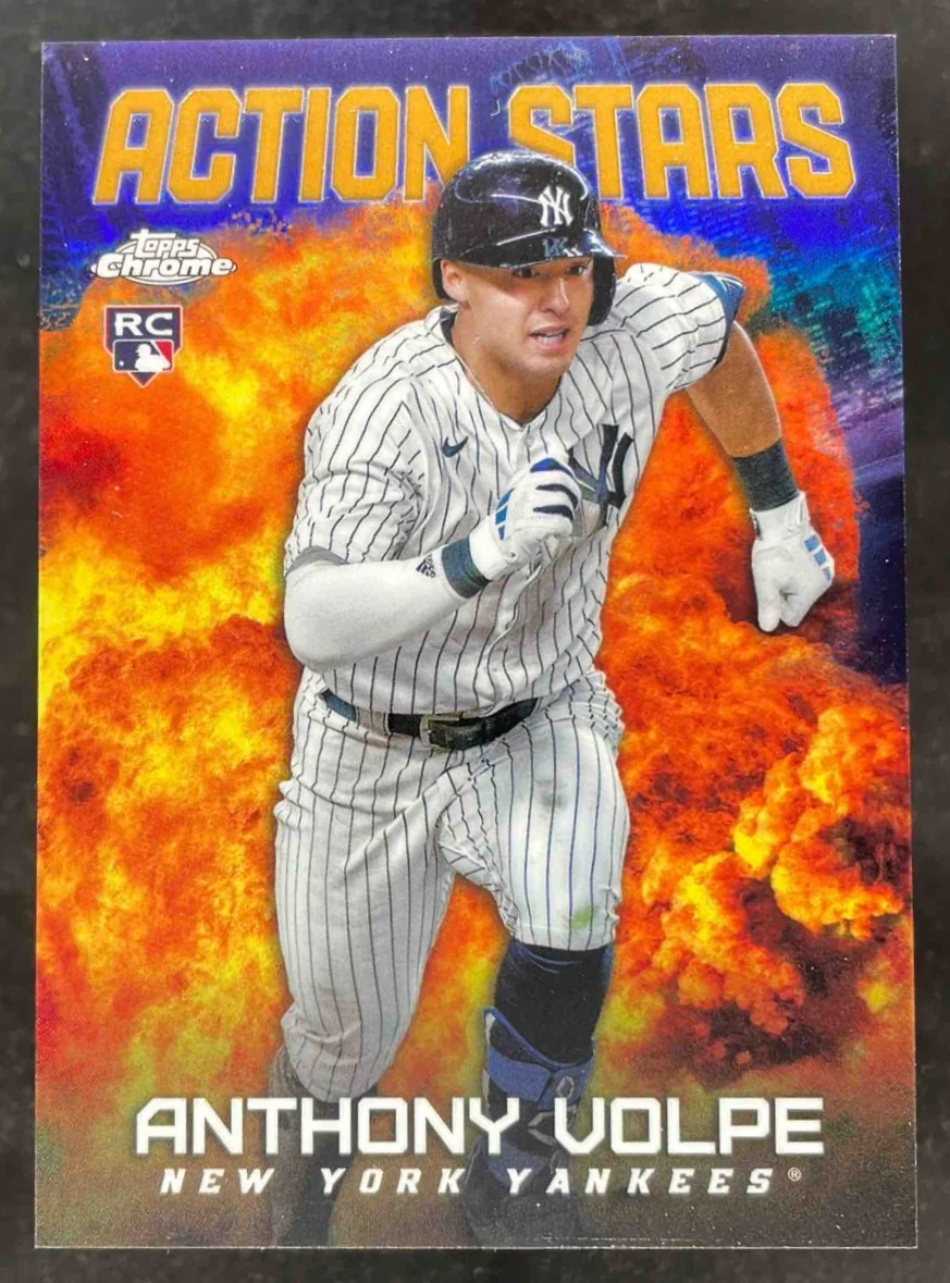 2023 Topps Chrome Update Action Stars Gold #ASC-28 Anthony Volpe RC /50