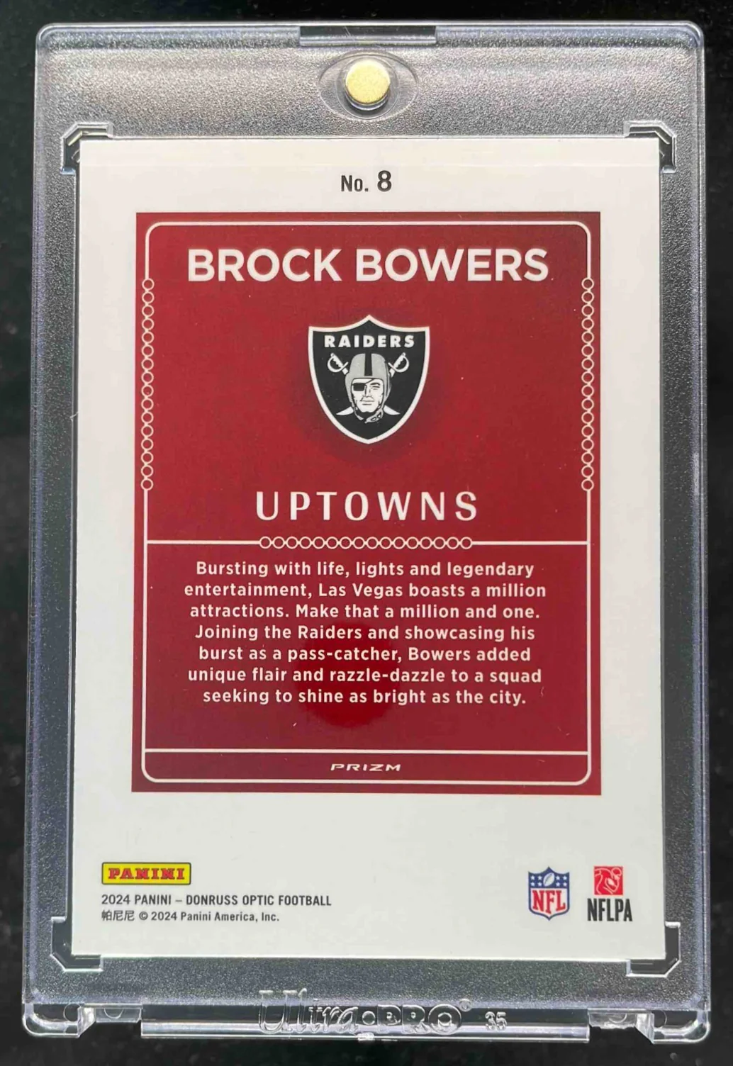 2024 Panini Donruss Optic Uptowns #8 Brock Bowers RC SSP - Image 2