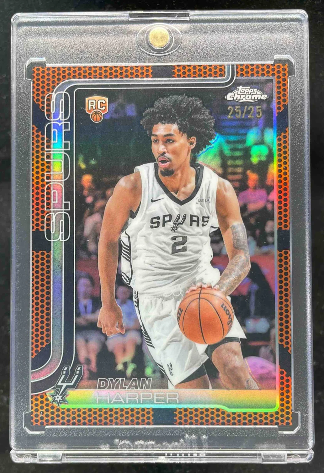 2025-26 Topps Chrome Orange Basketball Refractor #252 Dylan Harper RC /25