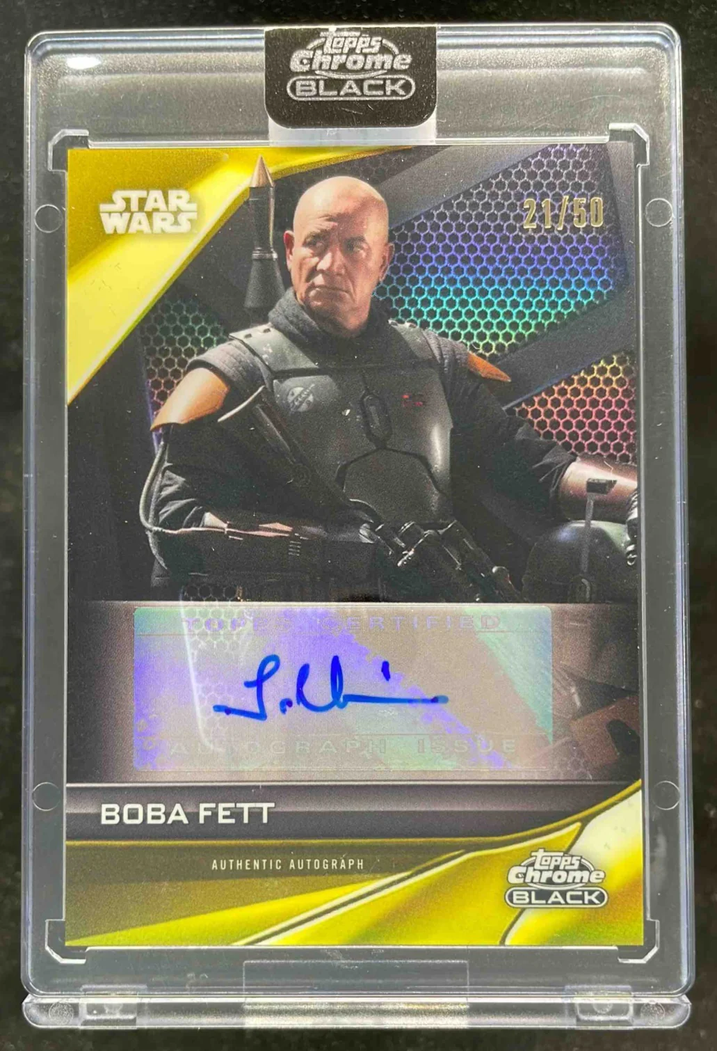 2023 Topps Chrome Black Star Wars Autograph Gold #A-TM Temuera Morrison Auto /50