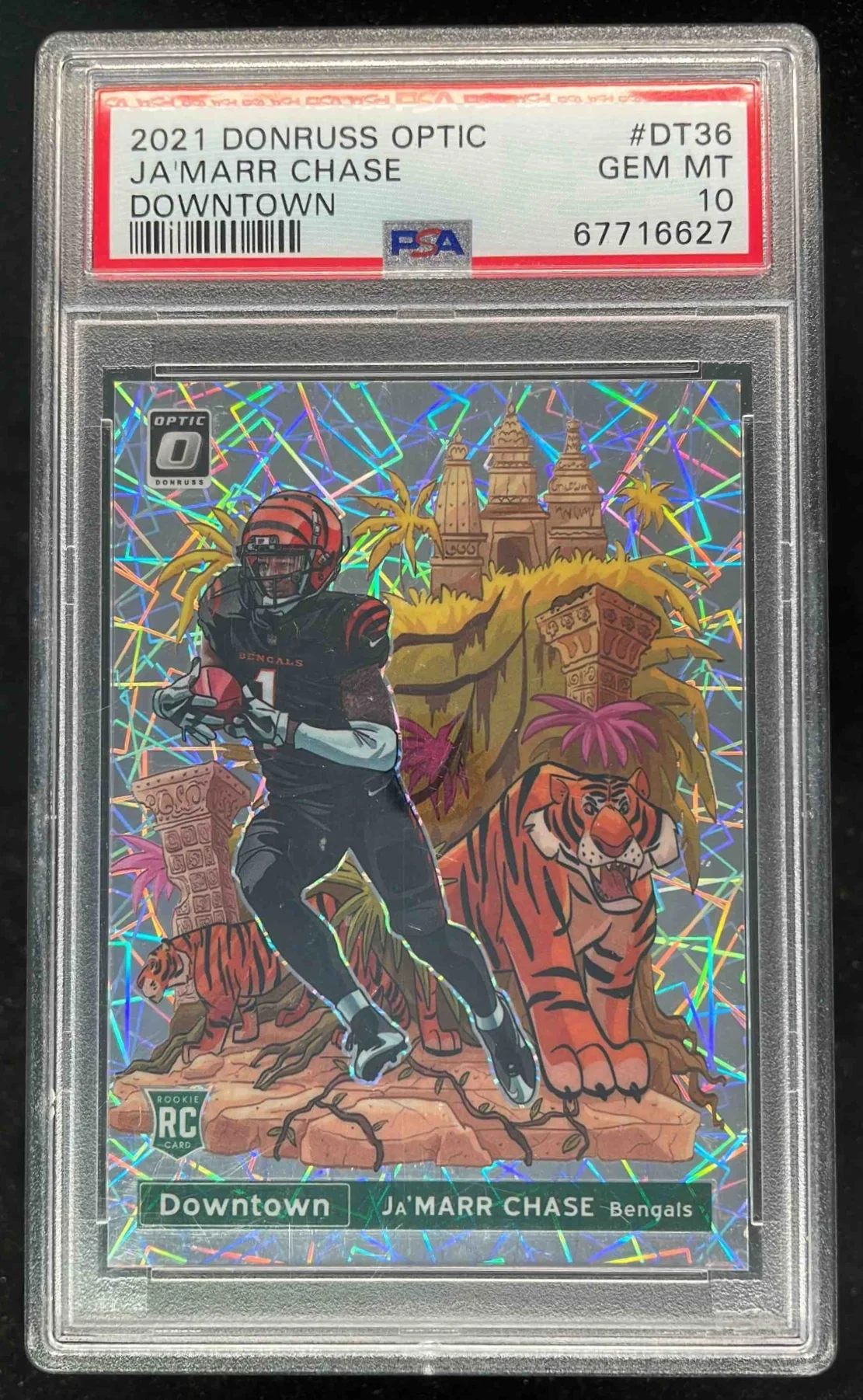 2021 Panini Donruss Optic Downtown! SSP #DT-36 Ja'Marr Chase RC PSA 10