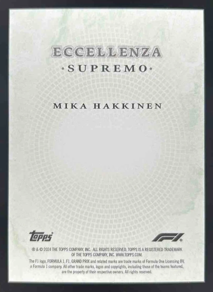 2024 Topps Eccellenza Formula 1 Green #NNO Mika Hakkinen /99 - Image 2