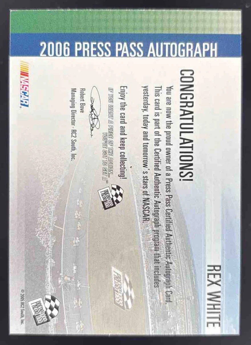 2006 Press Pass Autograph Rex White Auto - Image 2
