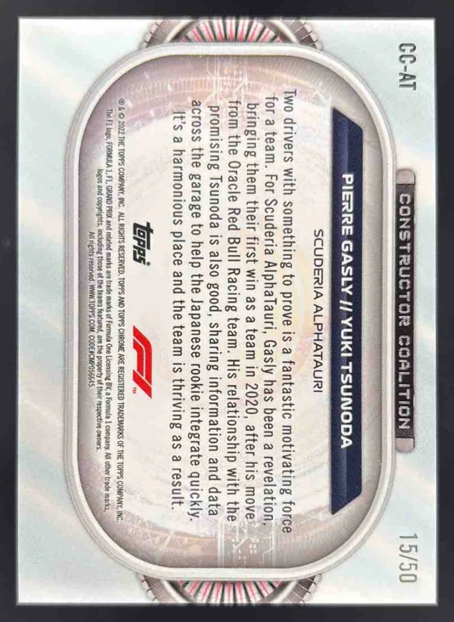 2023 Topps Chrome Formula 1 Constructor's Crest Gold Scuderia AlphaTauri /50 - Image 2