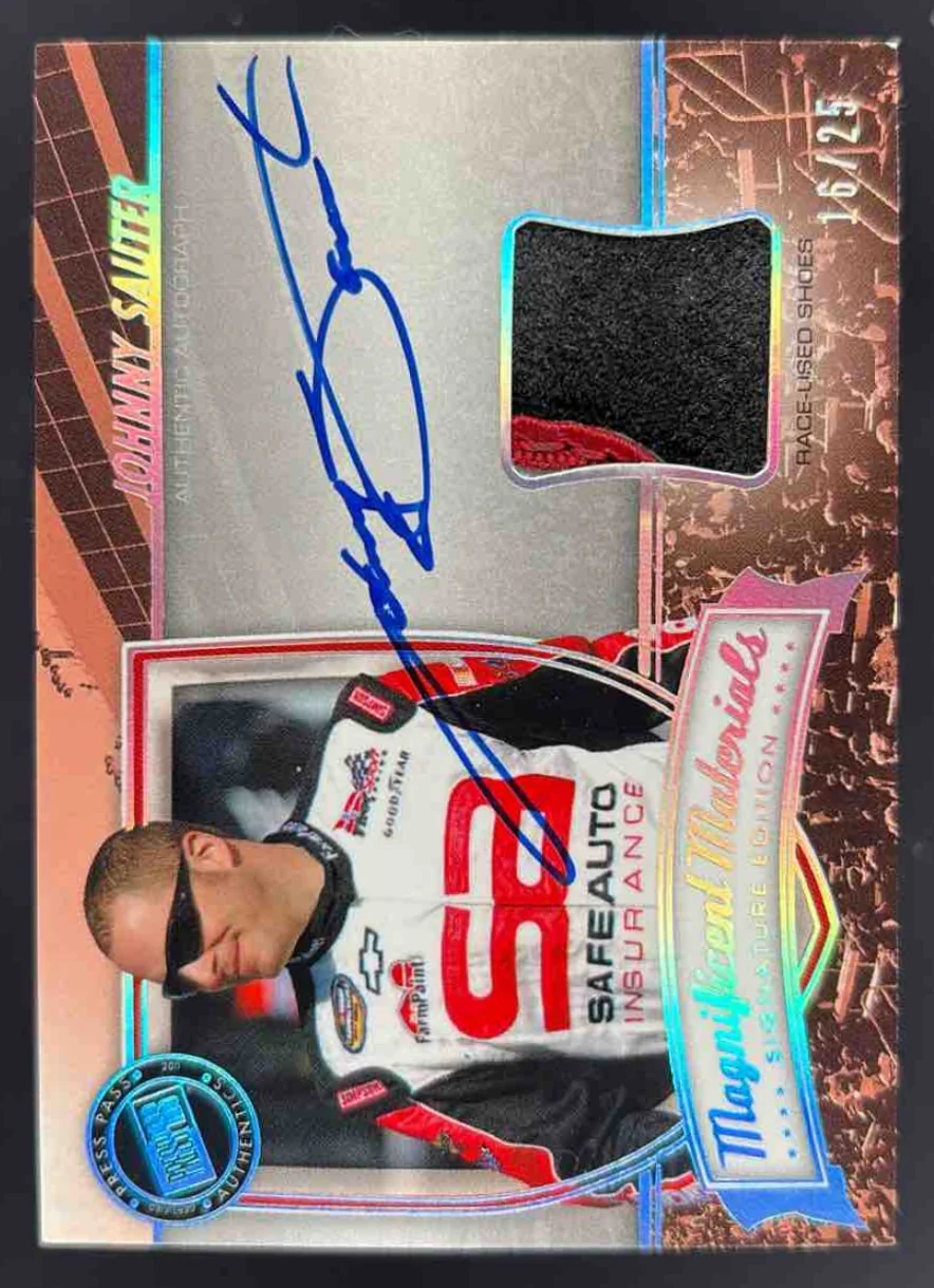 2011 Press Pass Magnificent Materials Autograph Johnny Sauter Auto /25