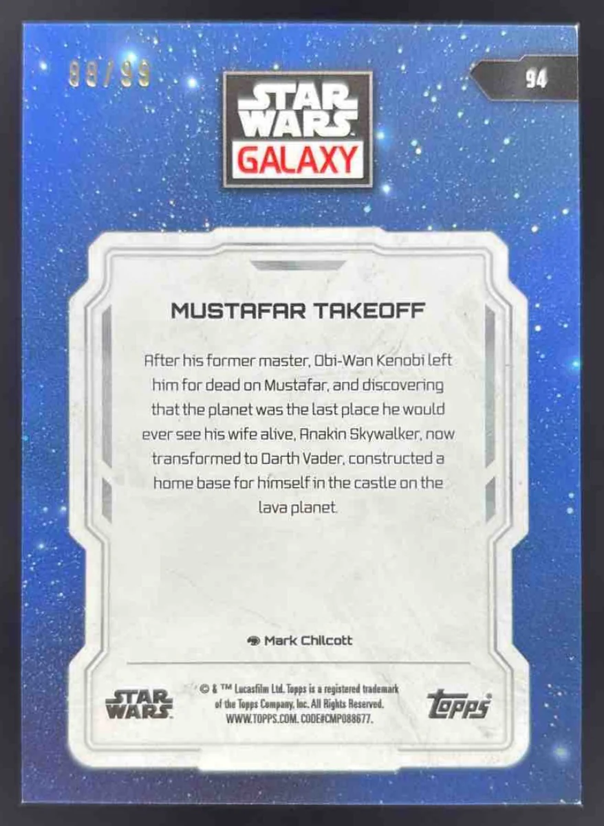 2024 Topps Chrome Star Wars Galaxy Wave Refractor #94 Mustafar Takeoff /99 - Image 2