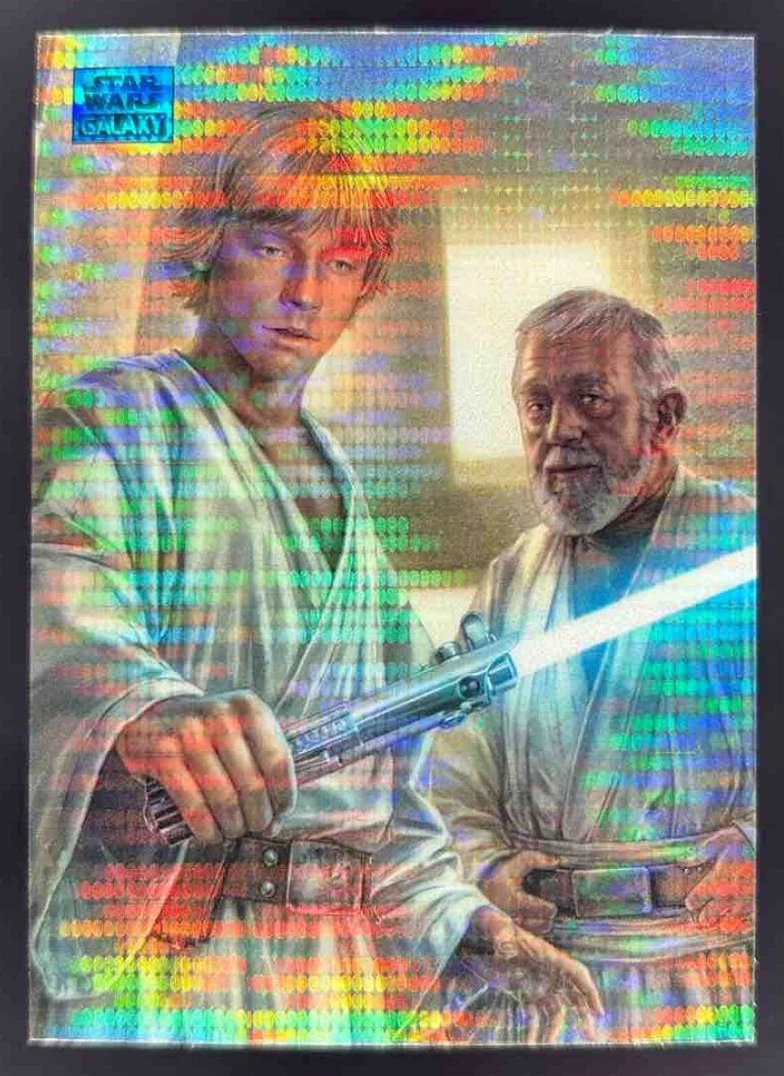 2024 Topps Chrome Star Wars Galaxy Aqua Sonar #5 Luke Wields the Lightsaber /199