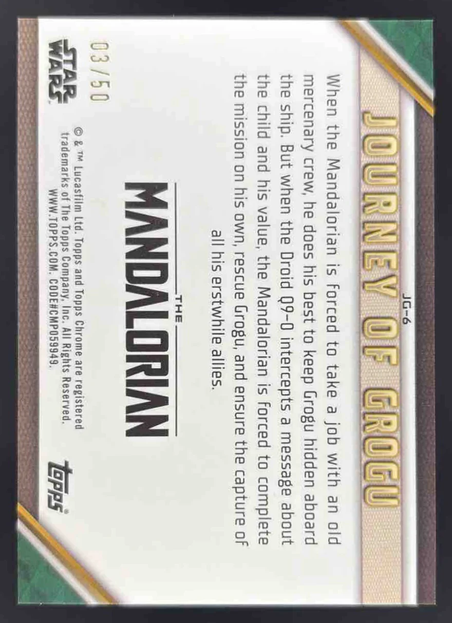 2023 Topps Chrome Star Wars Journey of Grogu Gold Discovered by Mercenaries!/50 - Image 2