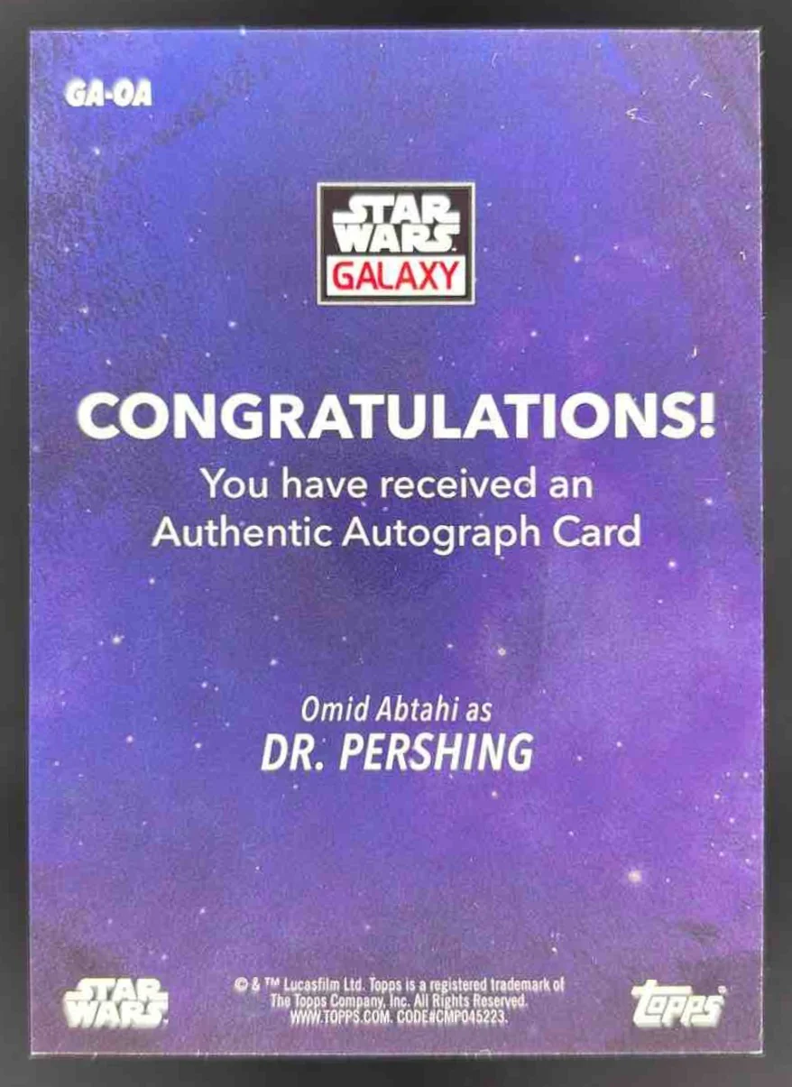 2022 Topps Chrome Star Wars Galaxy Autographs #GA-OA Omid Abtahi Auto - Image 2