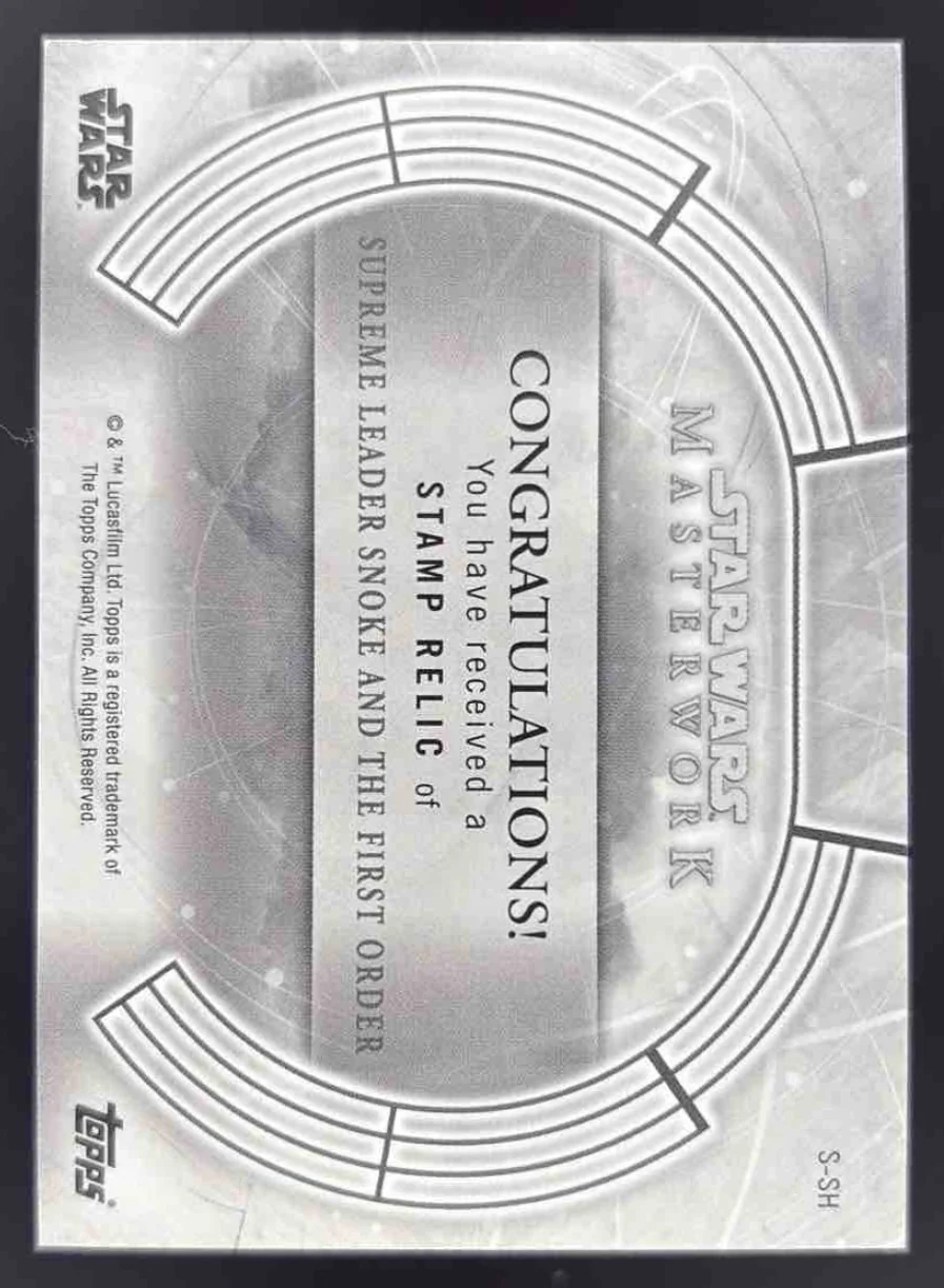 2018 Topps Star Wars Stamp General Hux Supreme Leader Snoke First Order /200 - Image 2