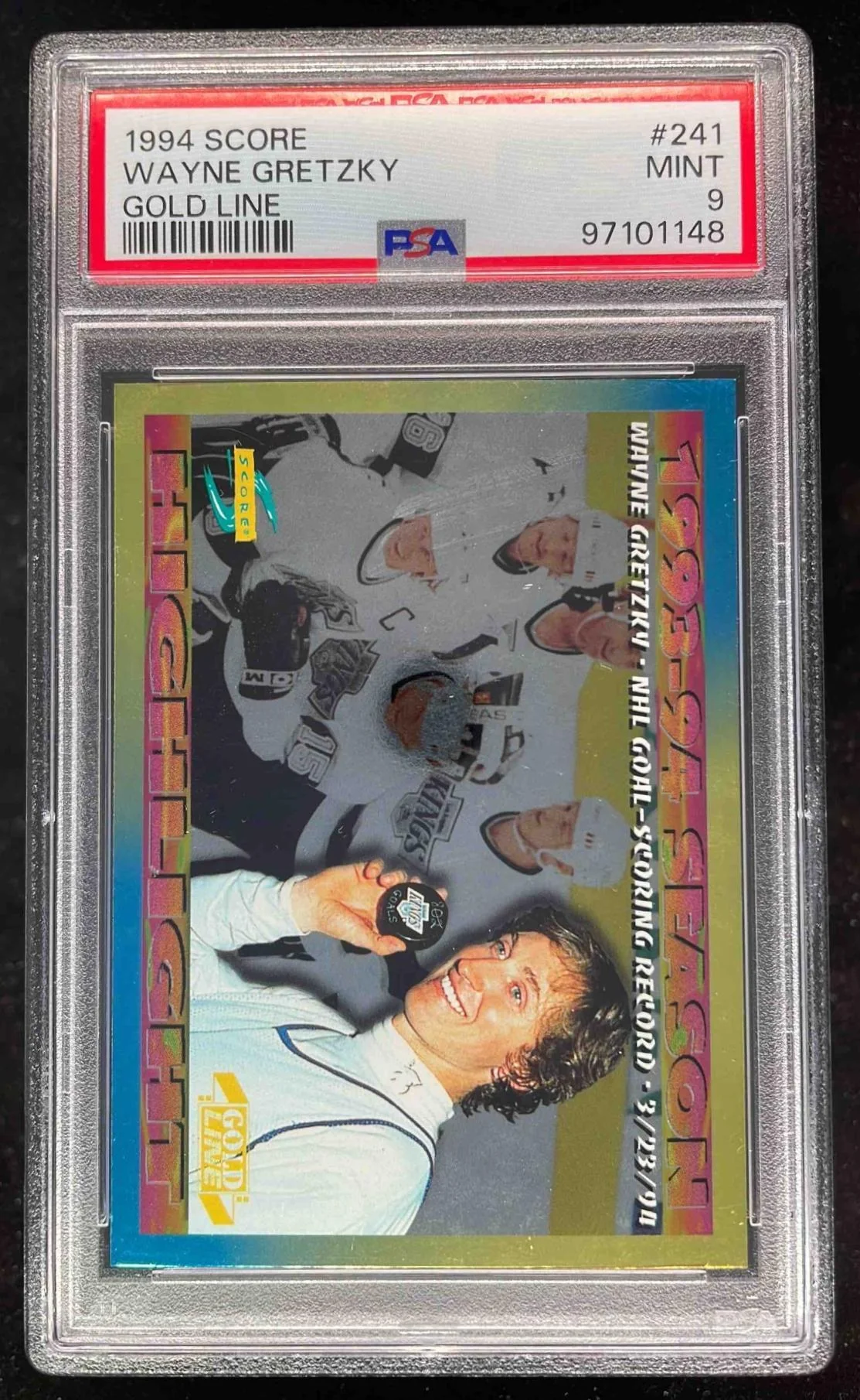 1994-95 Score Gold Line #241 Wayne Gretzky PSA 9
