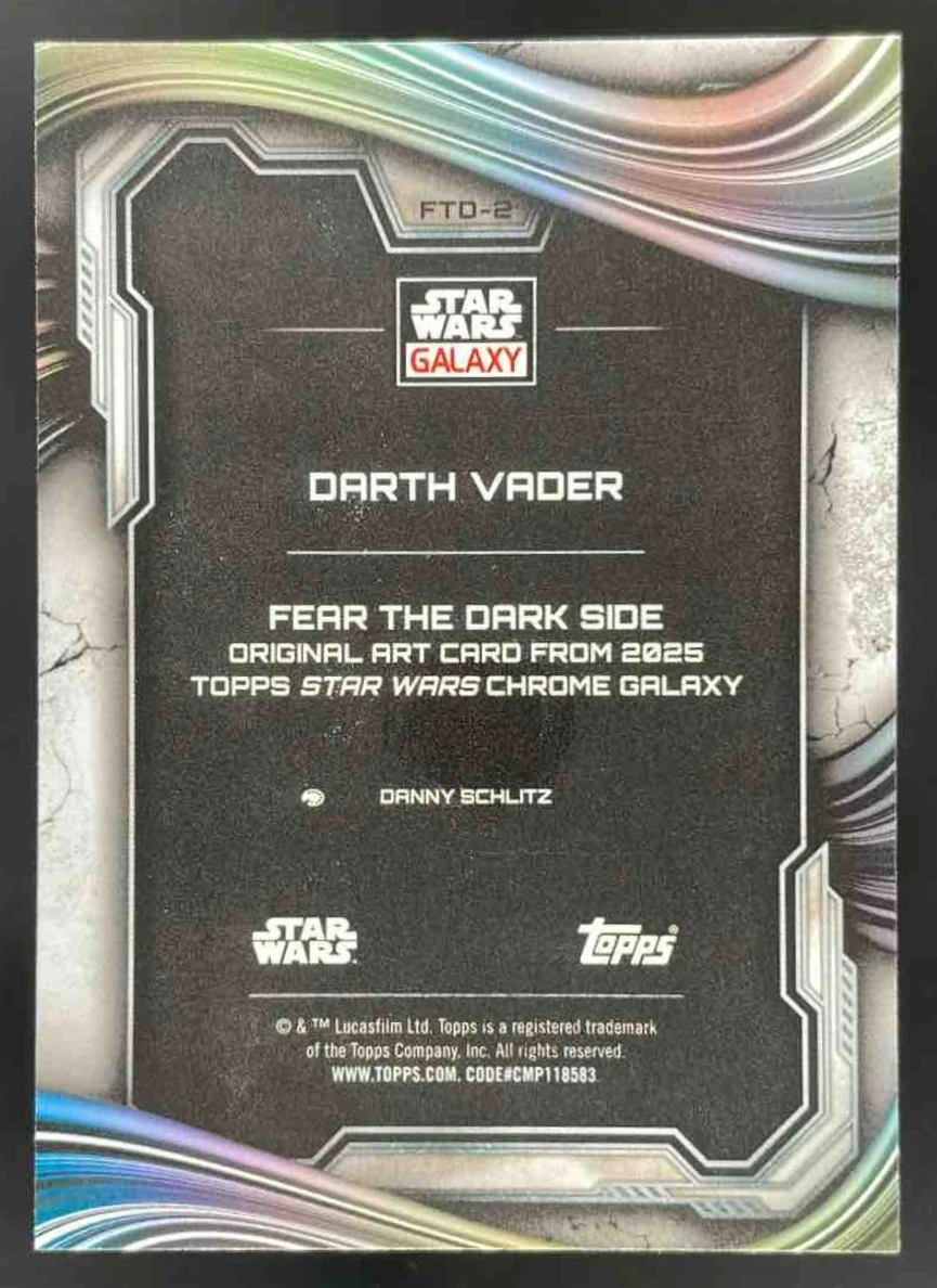 2025 Topps Chrome Star Wars Galaxy Fear the Darkside #FTD-2 Darth Vader - Image 2