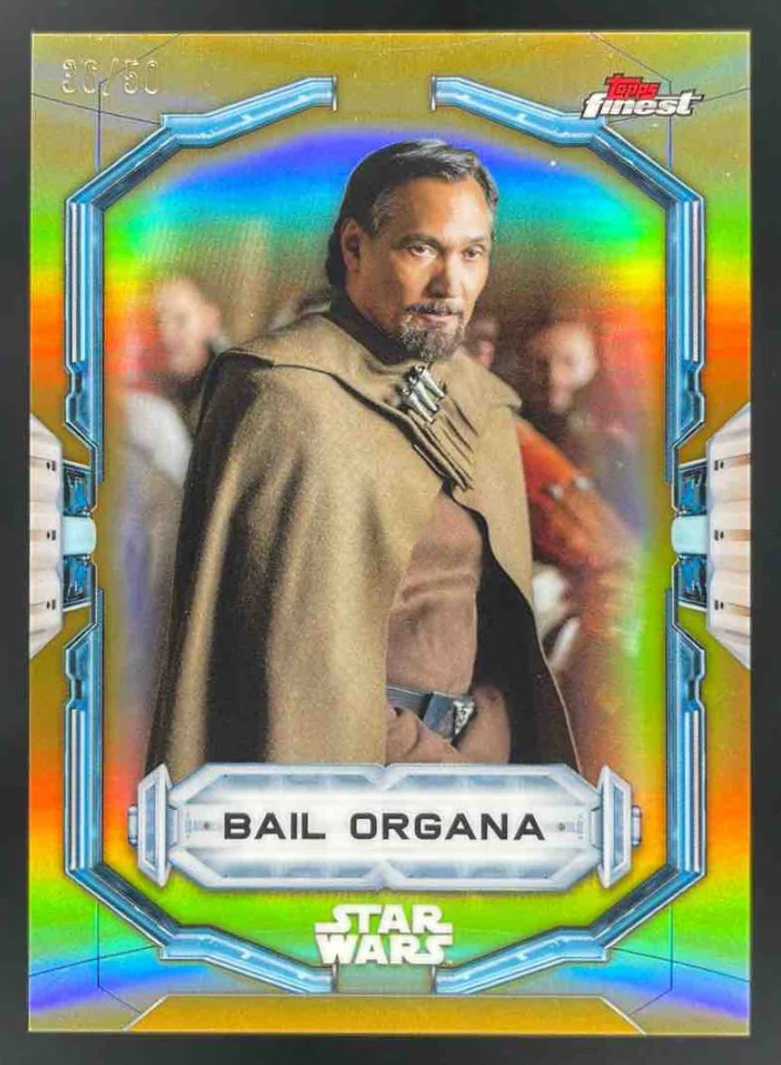 2022 Topps Finest Star Wars Gold #9 Bail Organa /50