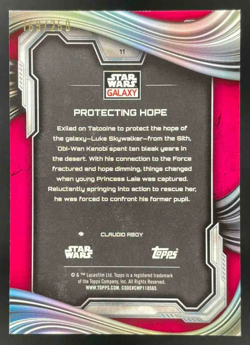2025 Topps Chrome Star Wars Galaxy Magenta Lava #11 Protecting hope /250 - Image 2