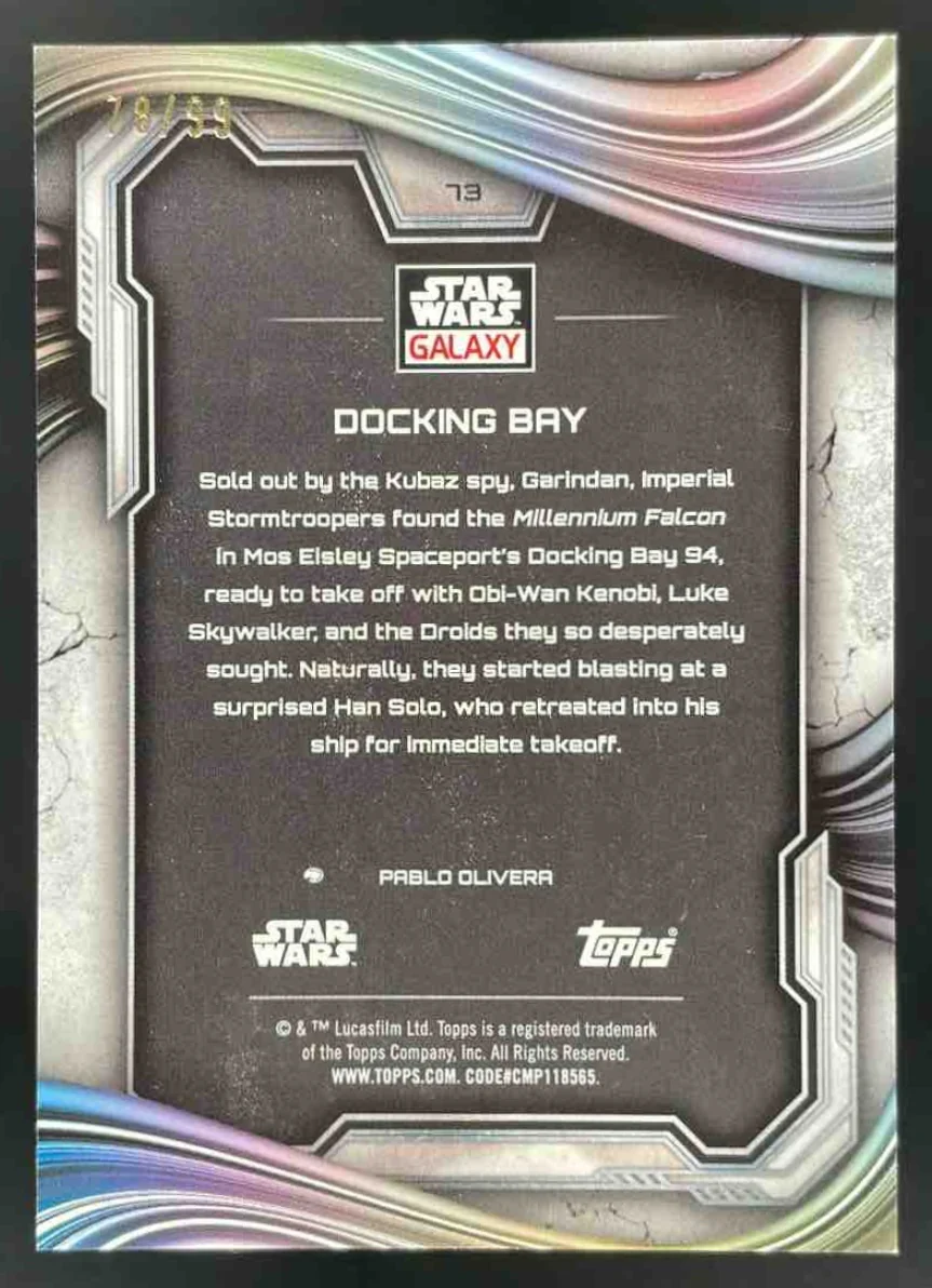 2025 Topps Chrome Star Wars Galaxy Wave Refractor #73 Docking Bay /99 - Image 2