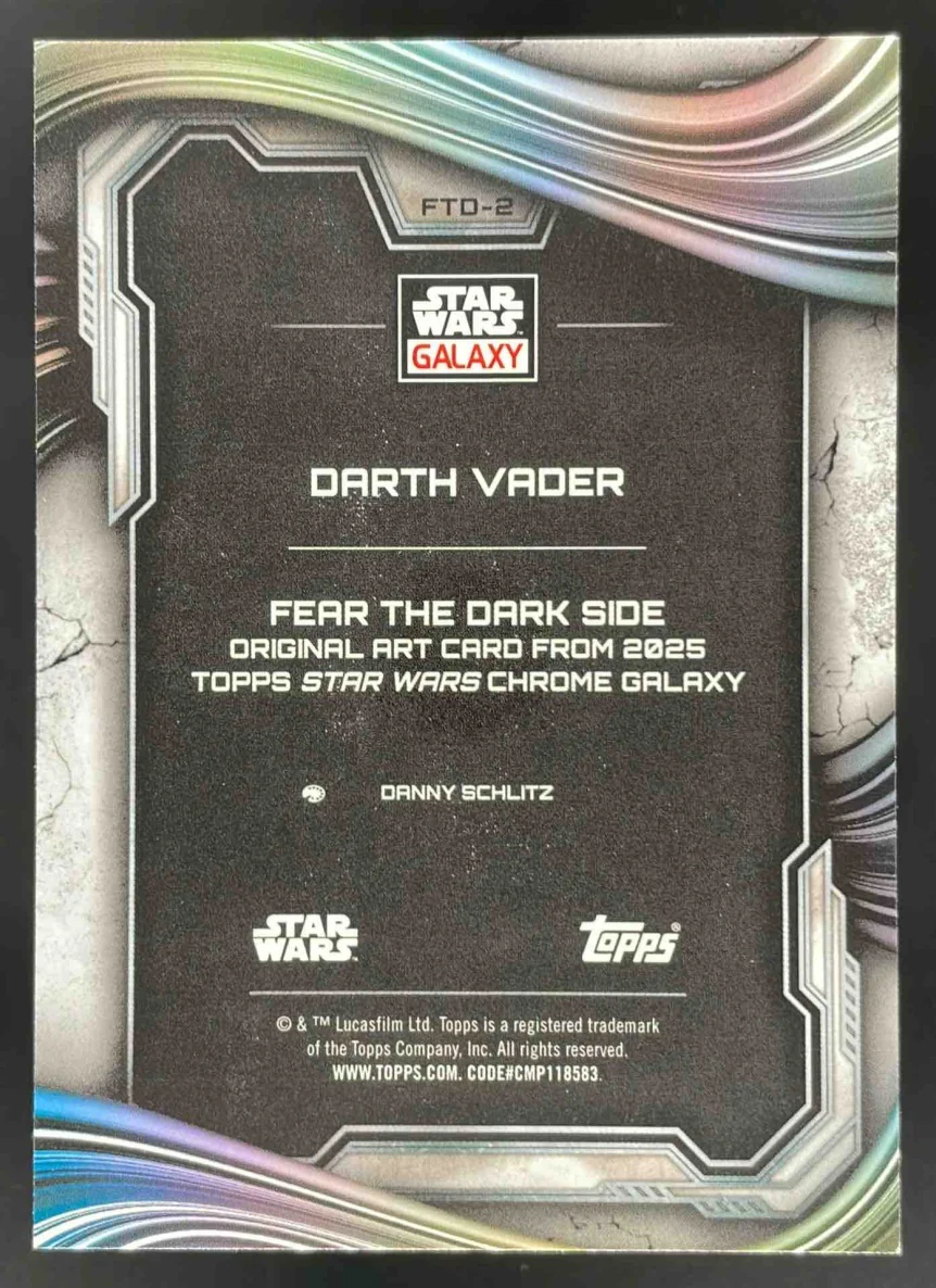 2025 Topps Chrome Star Wars Galaxy Fear the Darkside #FTD-2 Darth Vader - Image 2