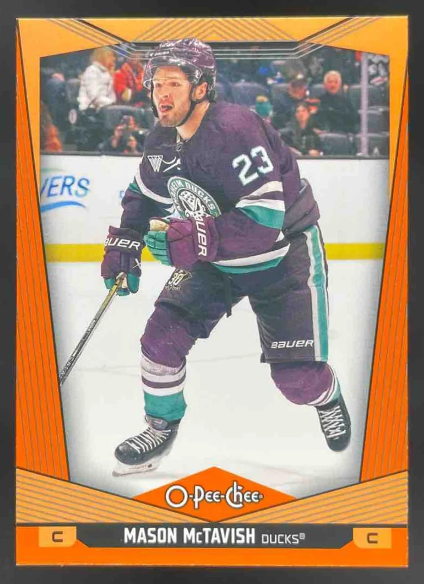 2024-25 O-Pee-Chee Orange Border #85 Mason McTavish /25