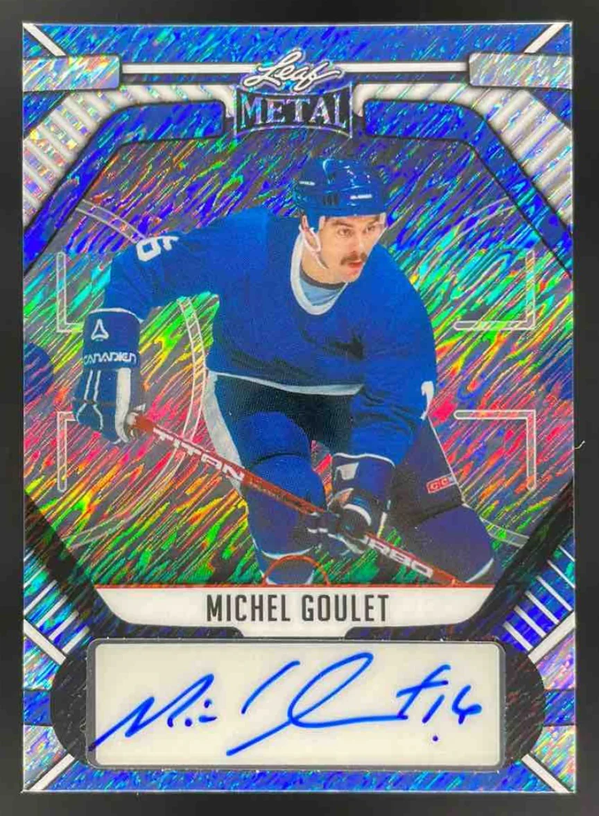 2025 Leaf Metal Legends Shimmer Blue #BA-MG2 Michel Goulet Autograph Auto /8