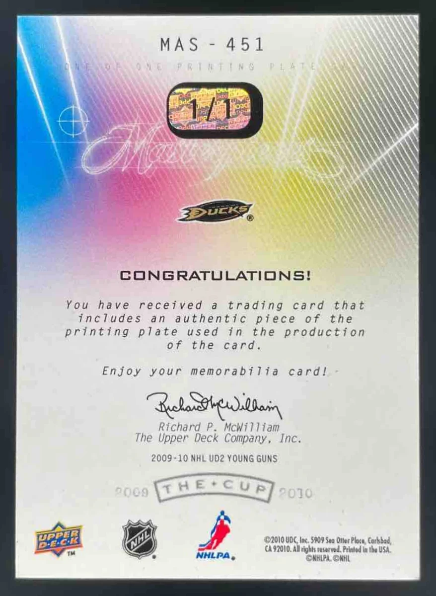 2009 The Cup Printing Plates Cyan MacGregor Sharp Young Guns RC 1/1 - Image 2