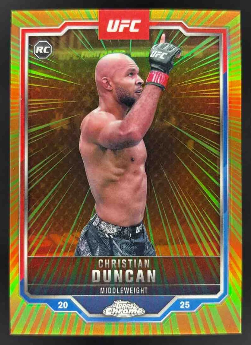 2025 Topps UFC Chrome Radiating Rookies #RRS-3 Christian Duncan